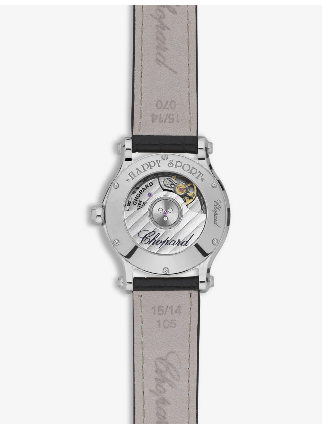 Happy Sport stainless-steel, alligator-embossed leather and 0.25ct diamond self-winding mechanical w - 4