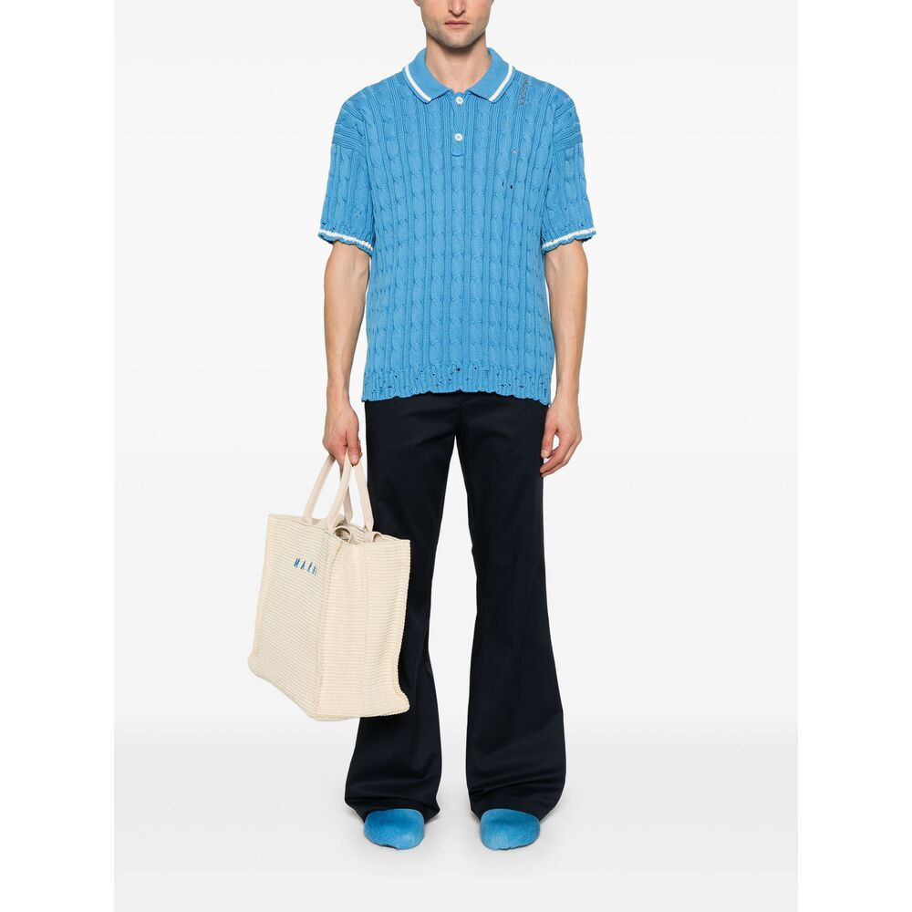 Marni Blue Polo Shirts Men - 4