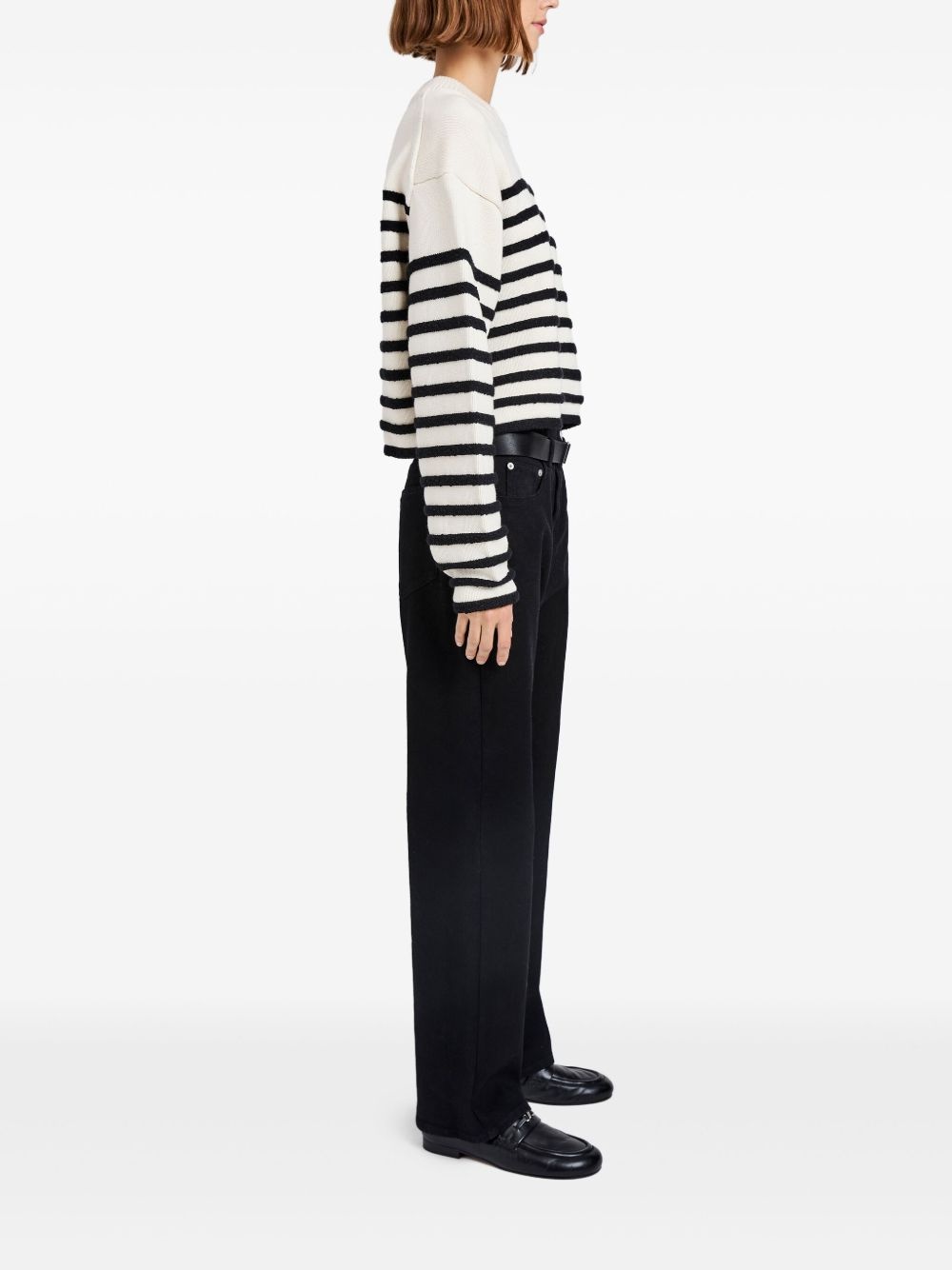 striped cropped sweater - 3