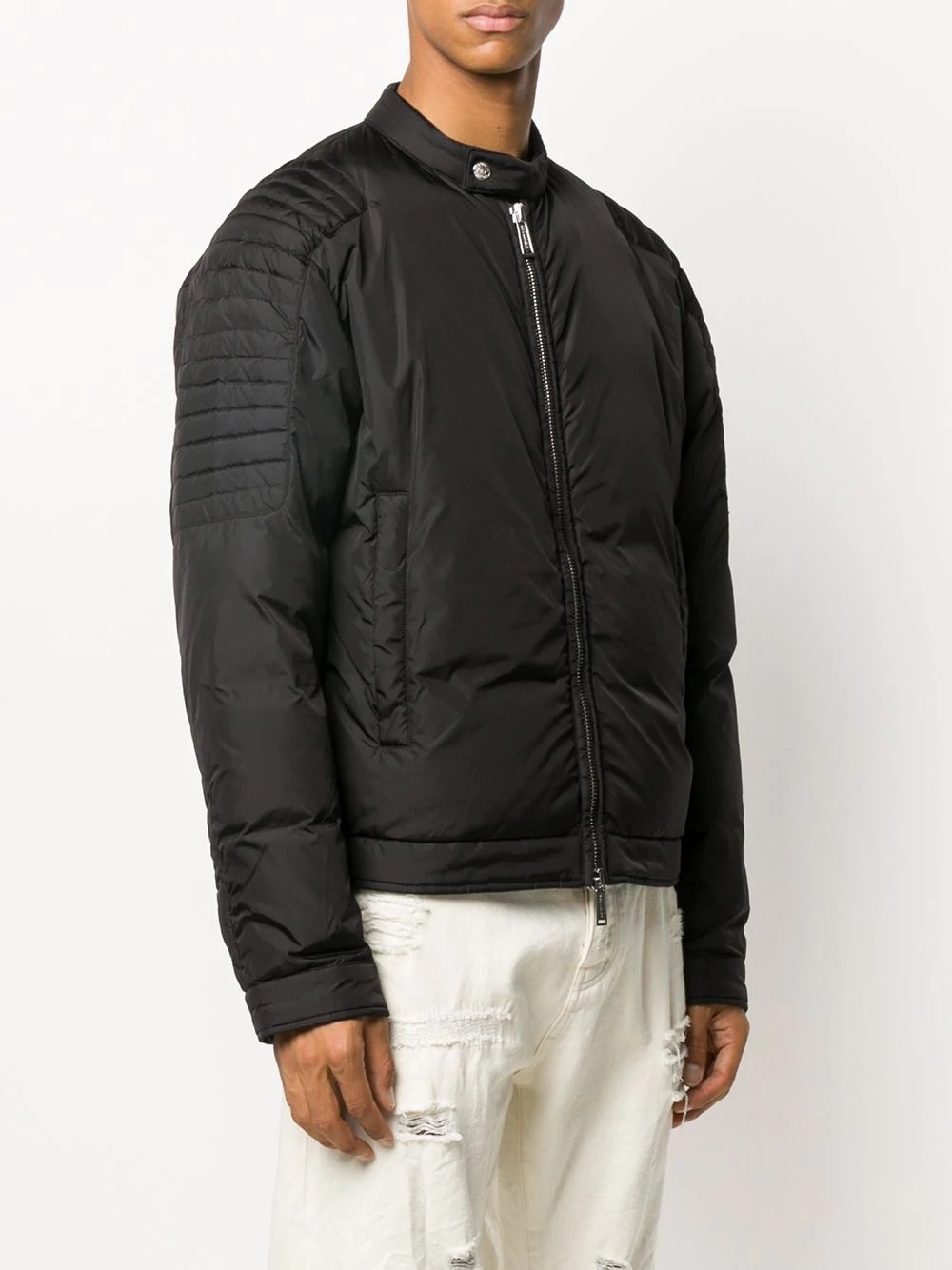 band collar padded down jacket - 3