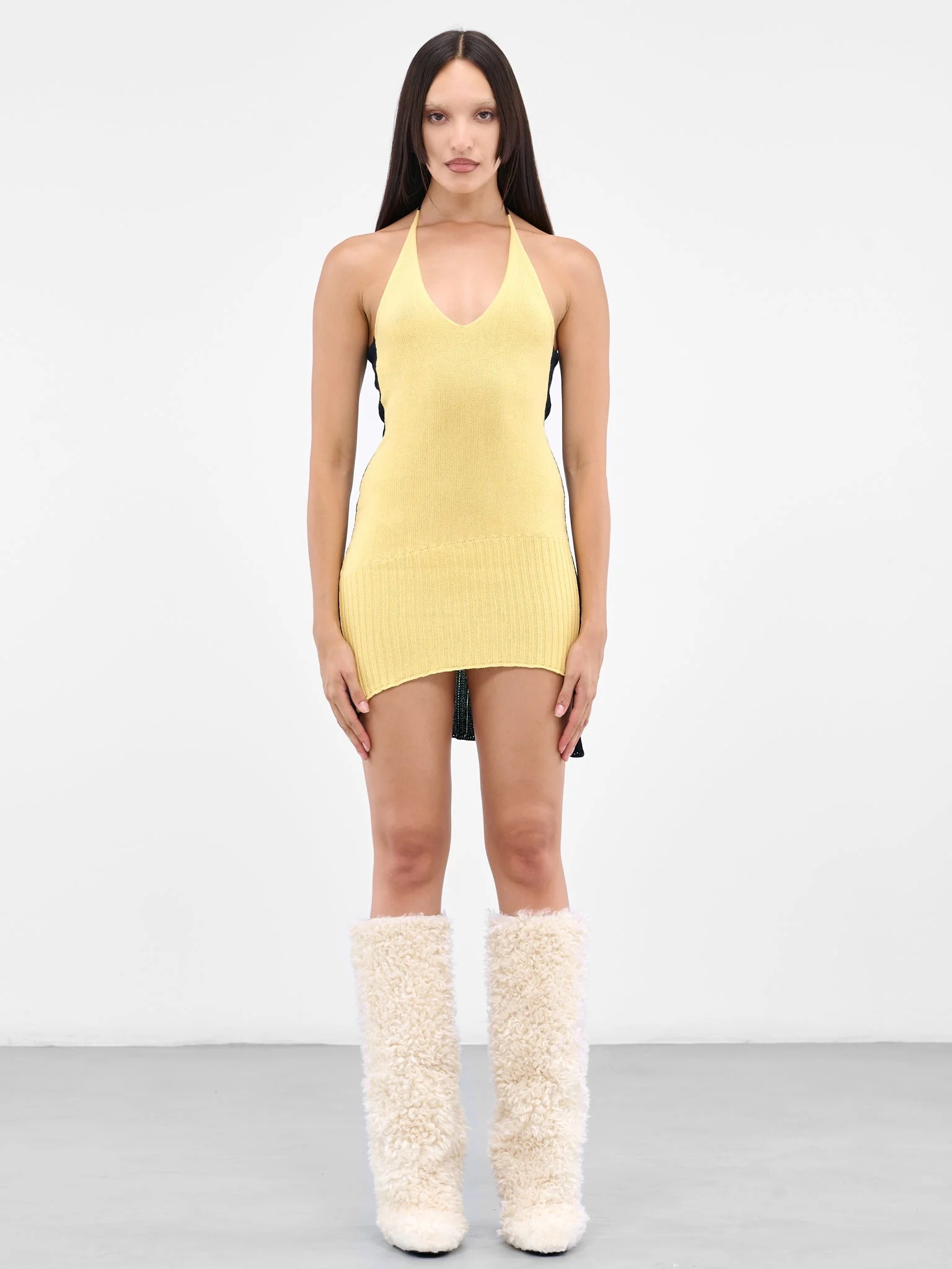 Asymmetric Rib Mini Dress - 1