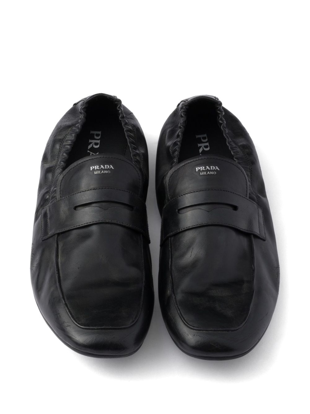 Shuffle antiqued leather loafers - 5