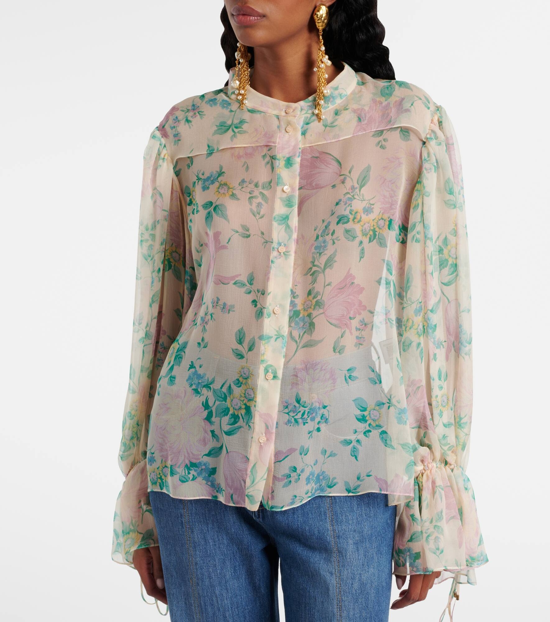 Sheer silk top - 6
