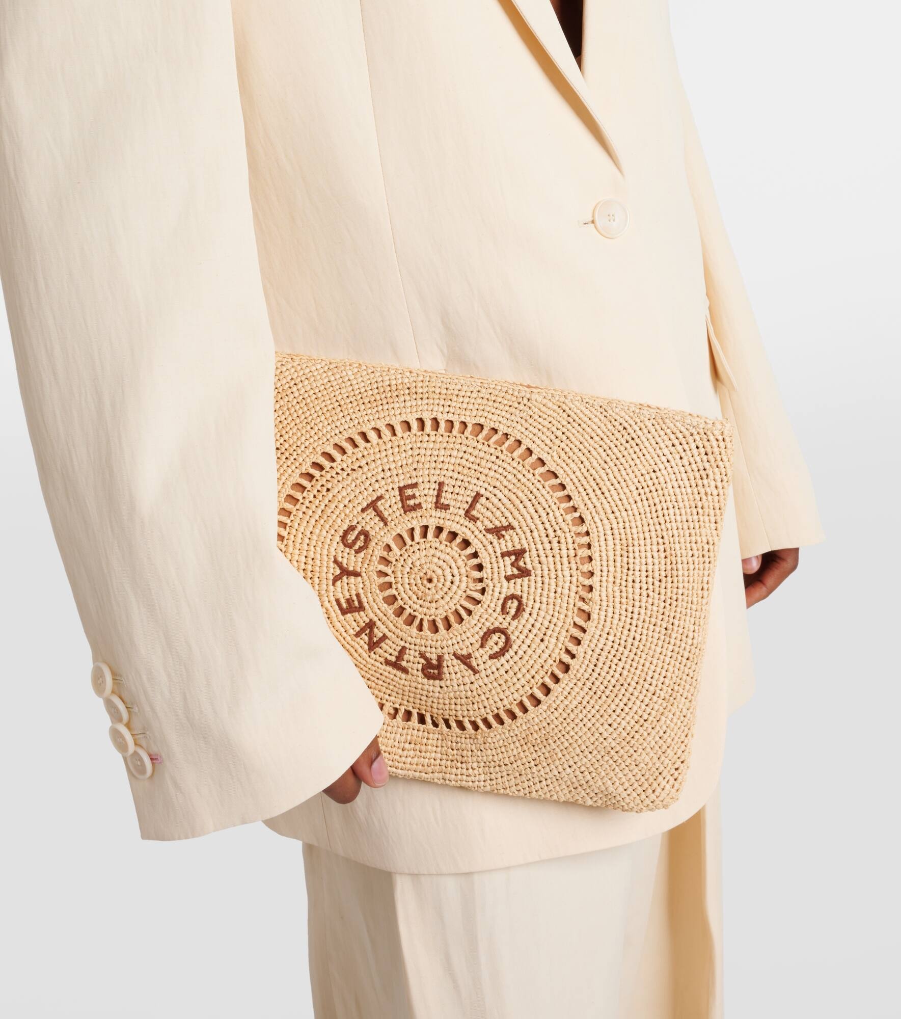 Logo raffia clutch - 2