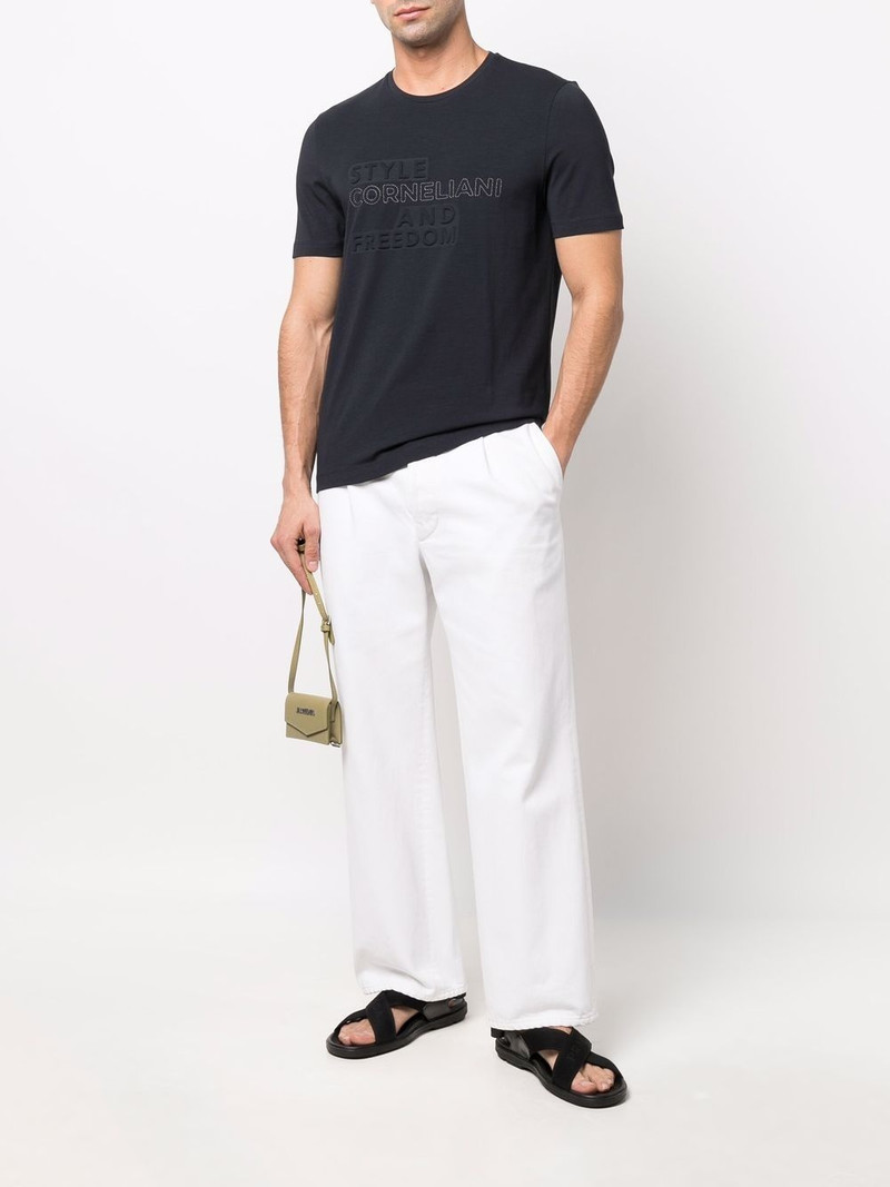 CORNELIANI slogan-embossed logo T-shirt outlook
