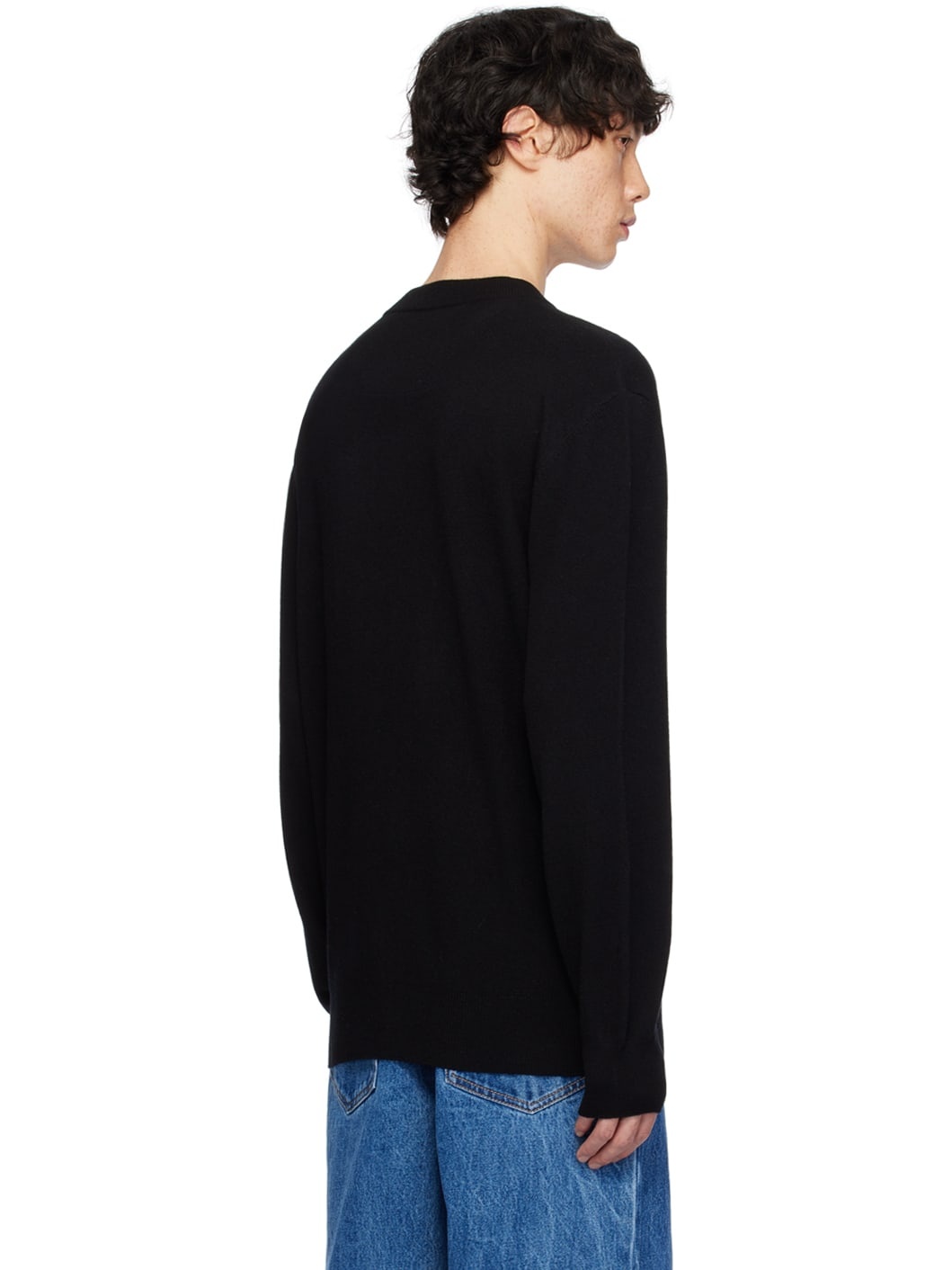 Black Jacquard Sweater - 3
