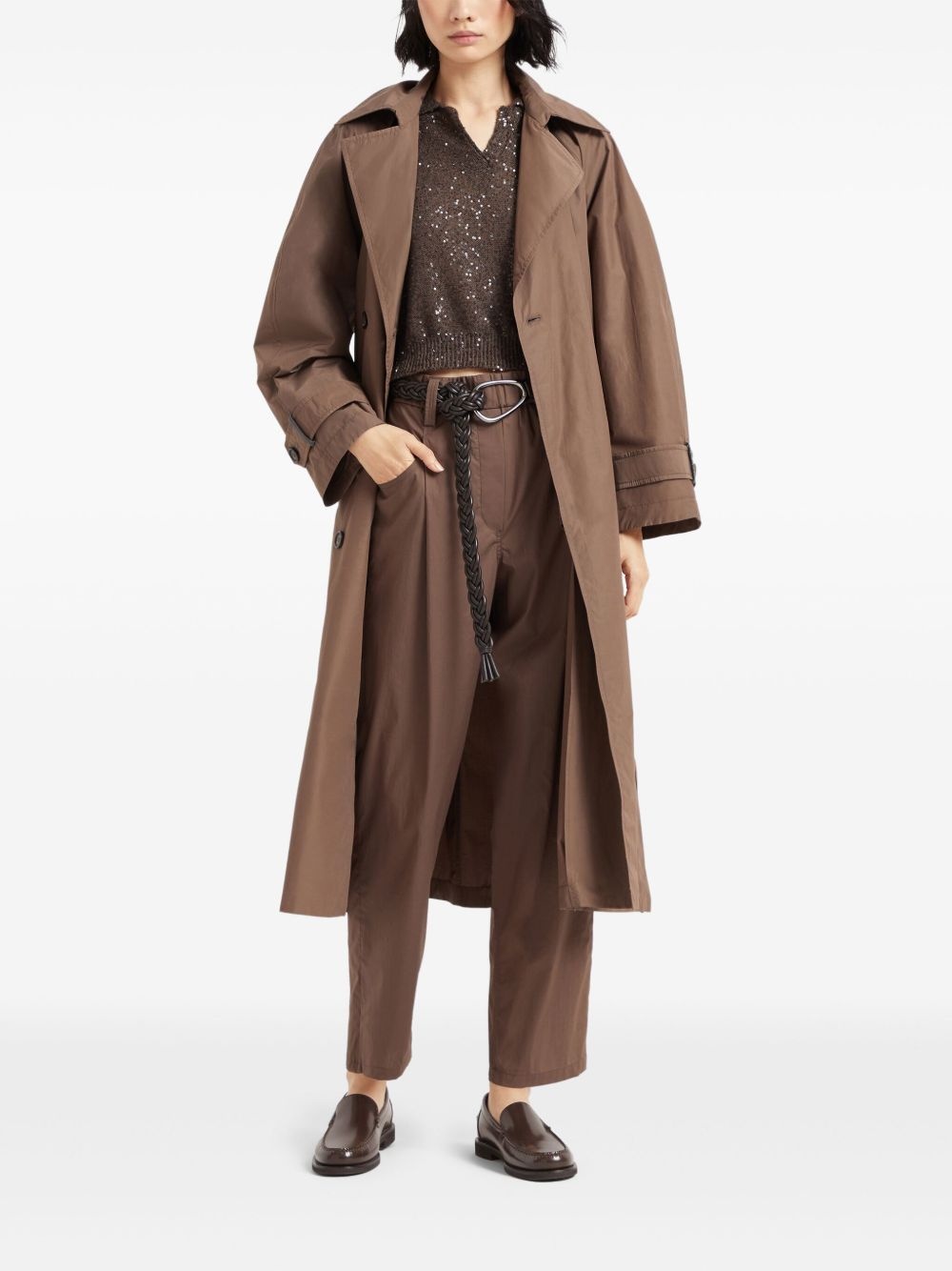 Monili chain-detail straight-leg trousers - 2