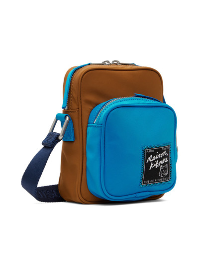 Maison Kitsuné Tan & Blue 'The Traveller' Crossbody Bag outlook