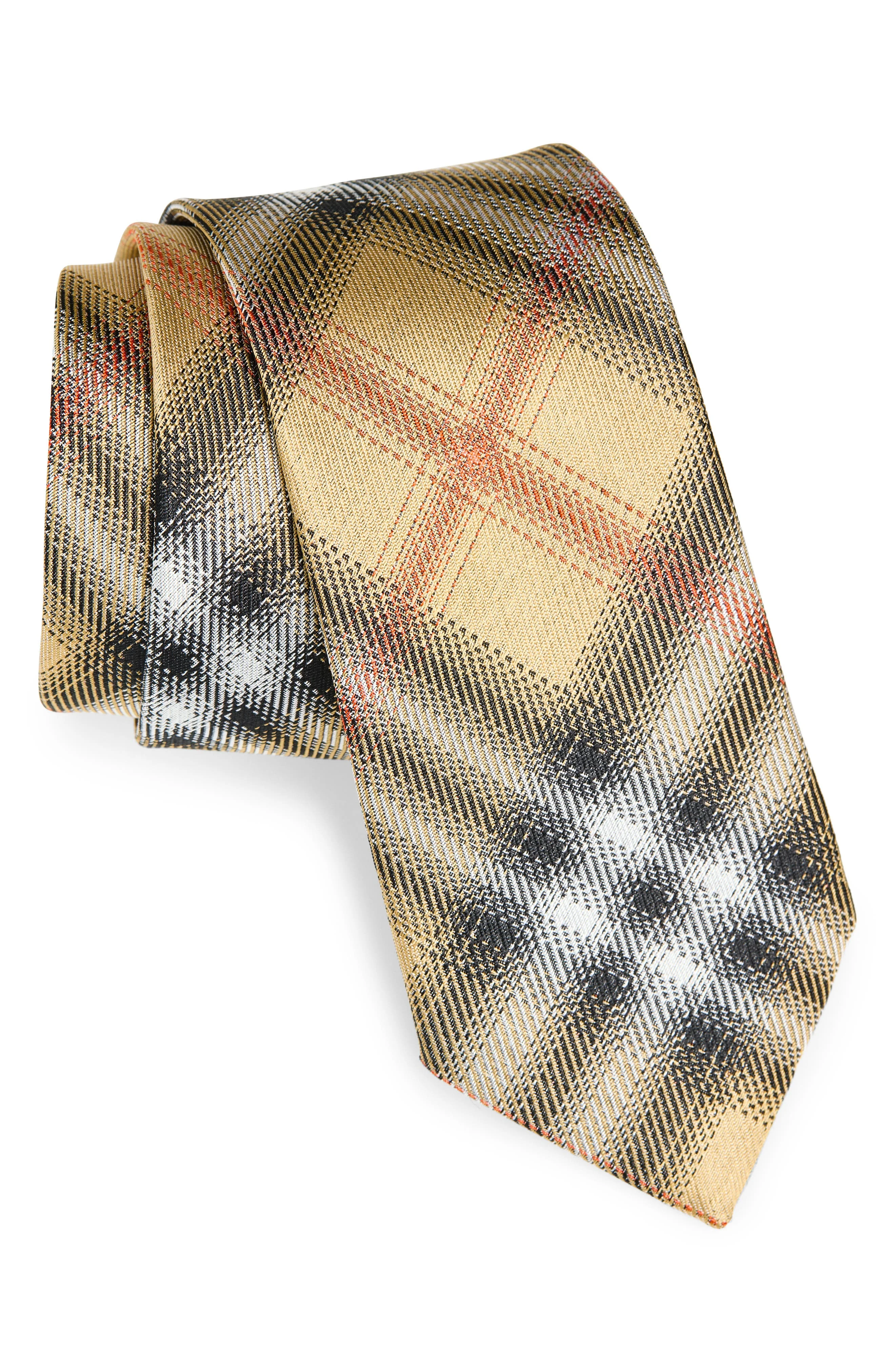 burberry Manston Check Jacquard Silk Tie in Sand Ip Check at Nordstrom - 1