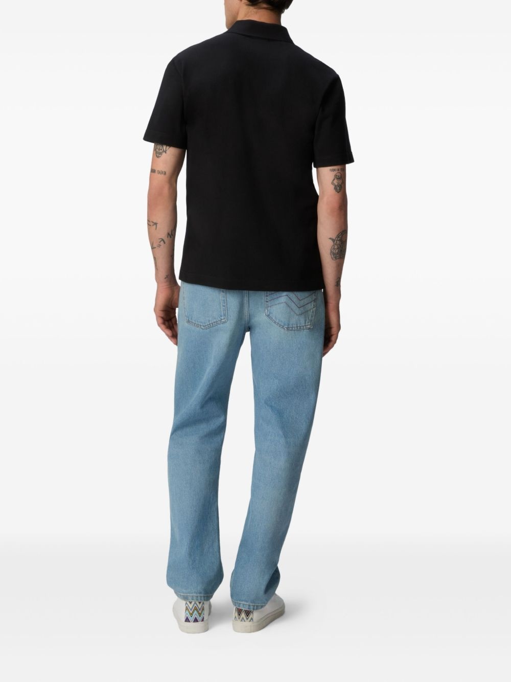 logo-embroidered polo shirt - 3