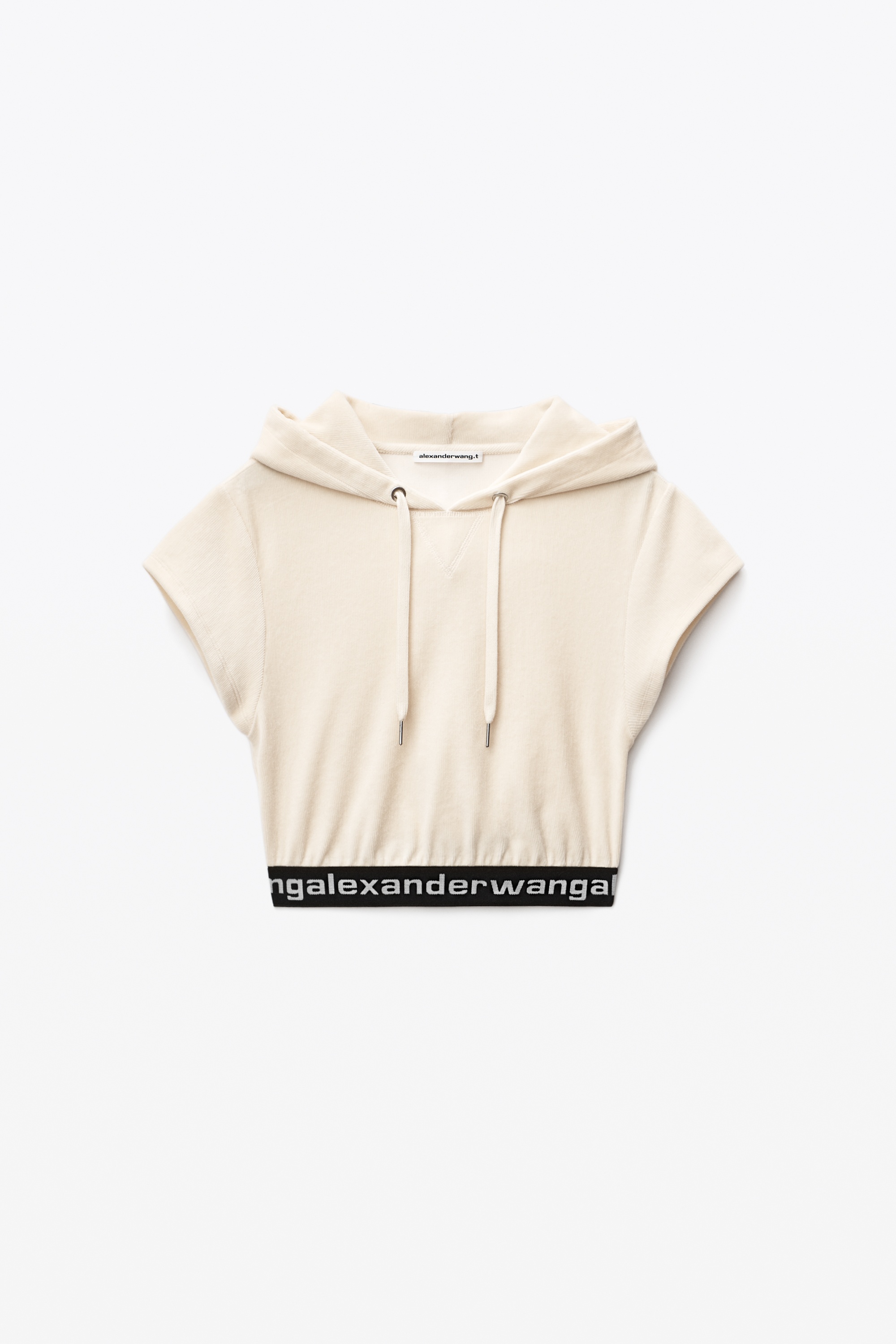 CAP SLEEVE HOODIE IN STRETCH CORDUROY - 1