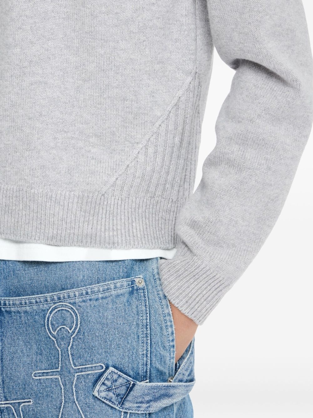 ribbed-trim crew-neck sweater - 5