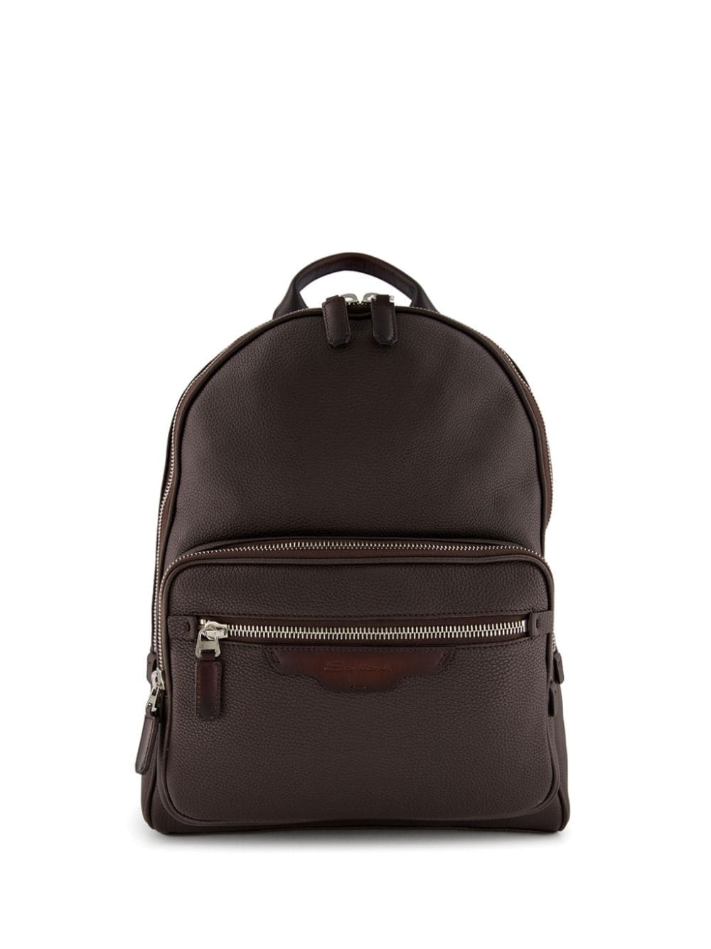 grained-leather backpack - 1