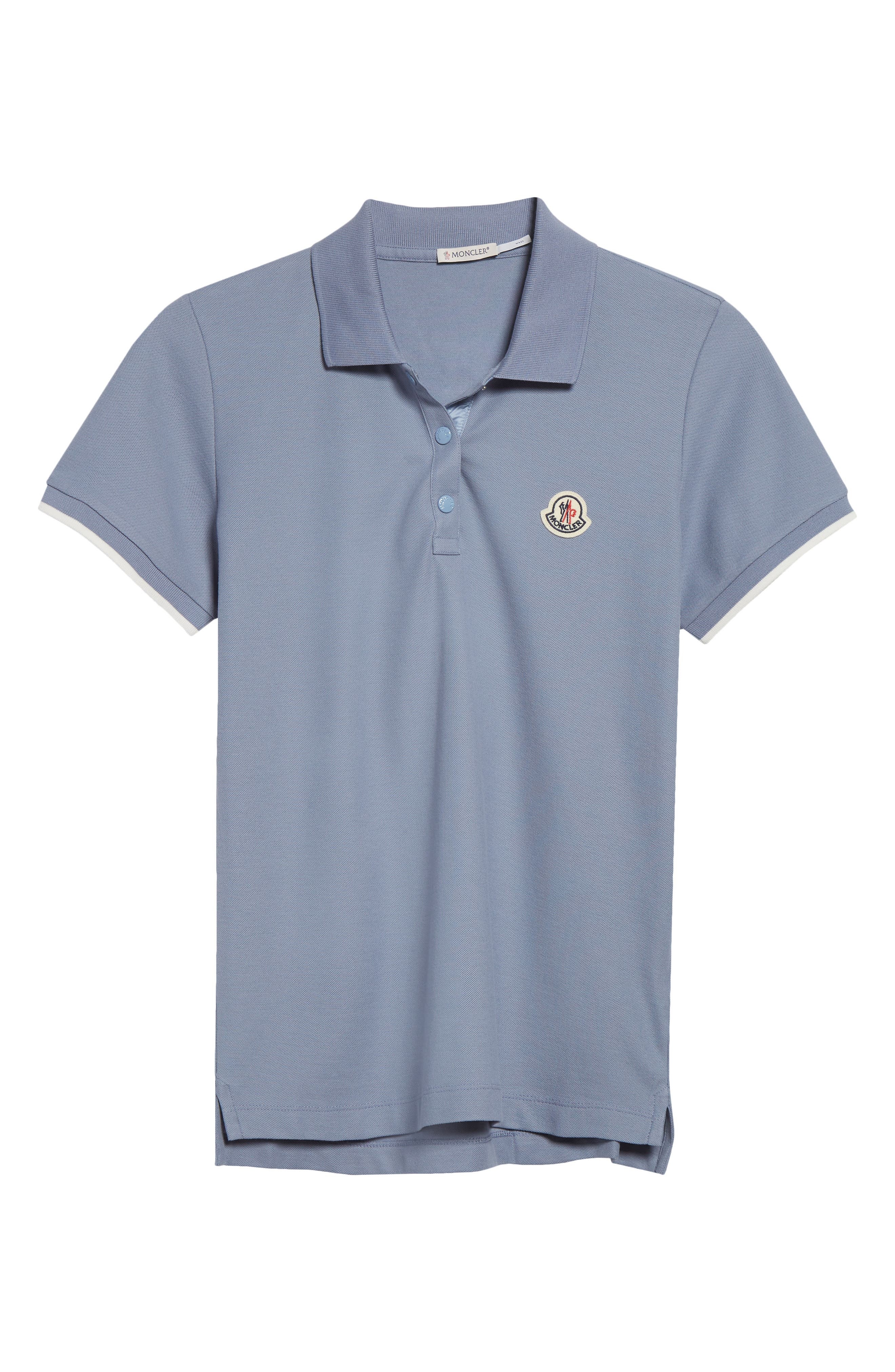 Moncler Logo Patch Cotton Piqué Polo in Rain Washed at Nordstrom - 5