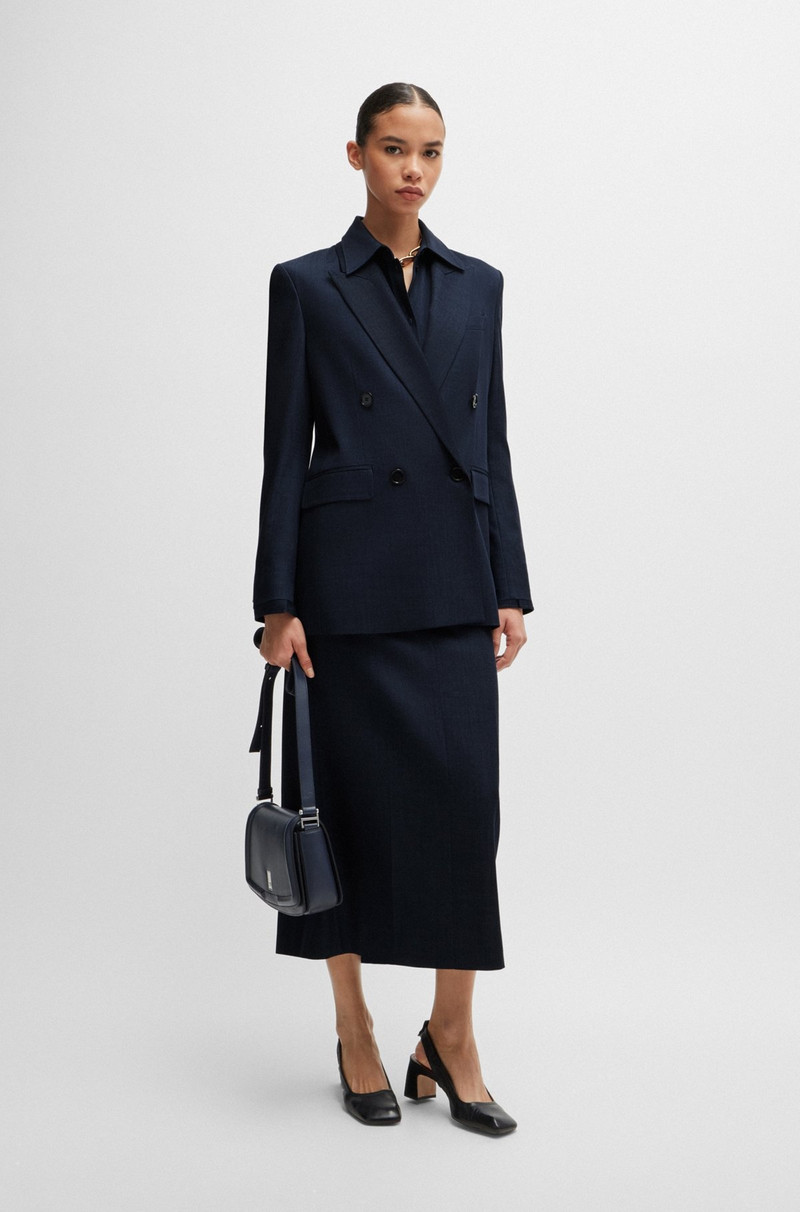 BOSS REGULAR-FIT LONG-LENGTH JACKET IN DENIM-EFFECT TWILL outlook