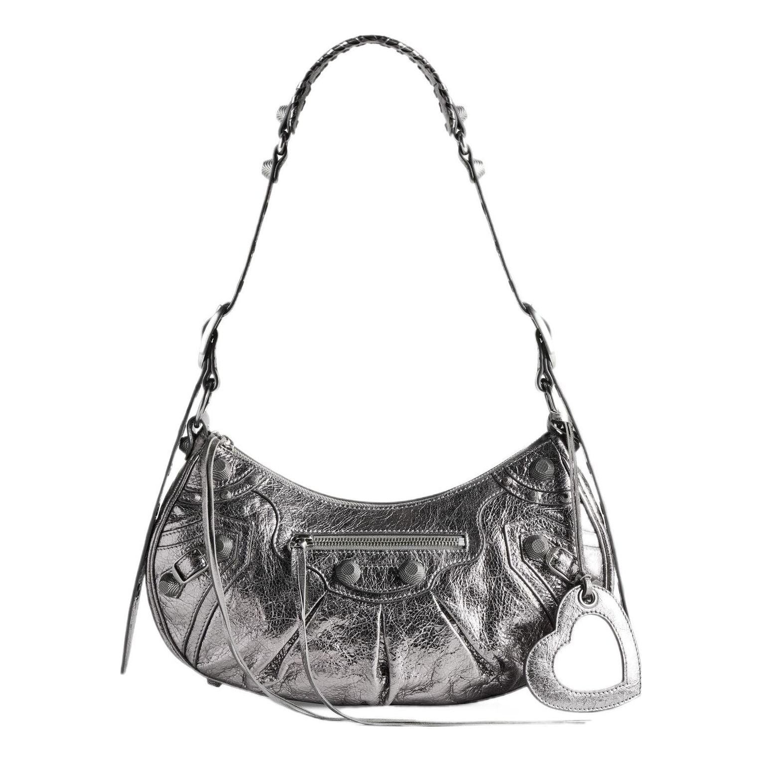 (WMNS) Balenciaga Le Cagole Small Shoulder Bag Metallized 'Silver' 6713070GT3Y8103 - 1