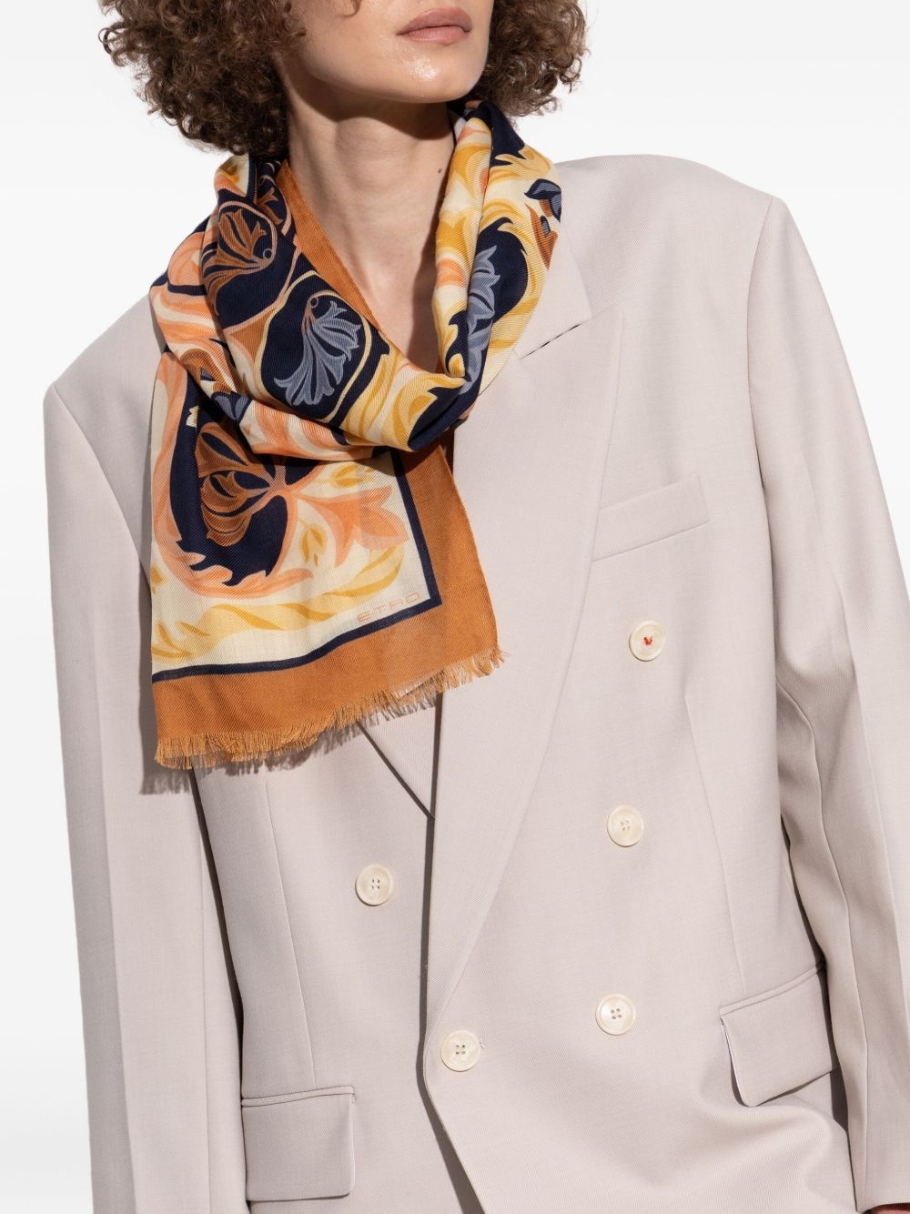 floral-print scarf - 4
