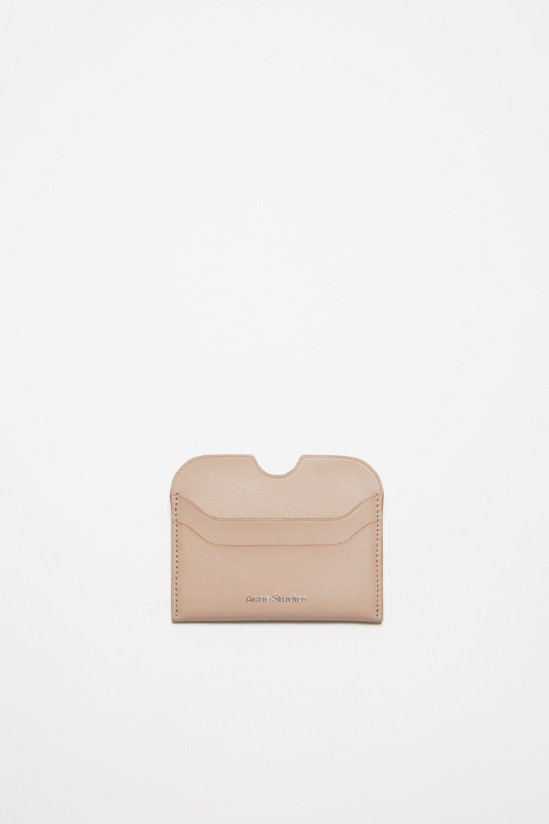 Leather card holder - Taupe beige 1