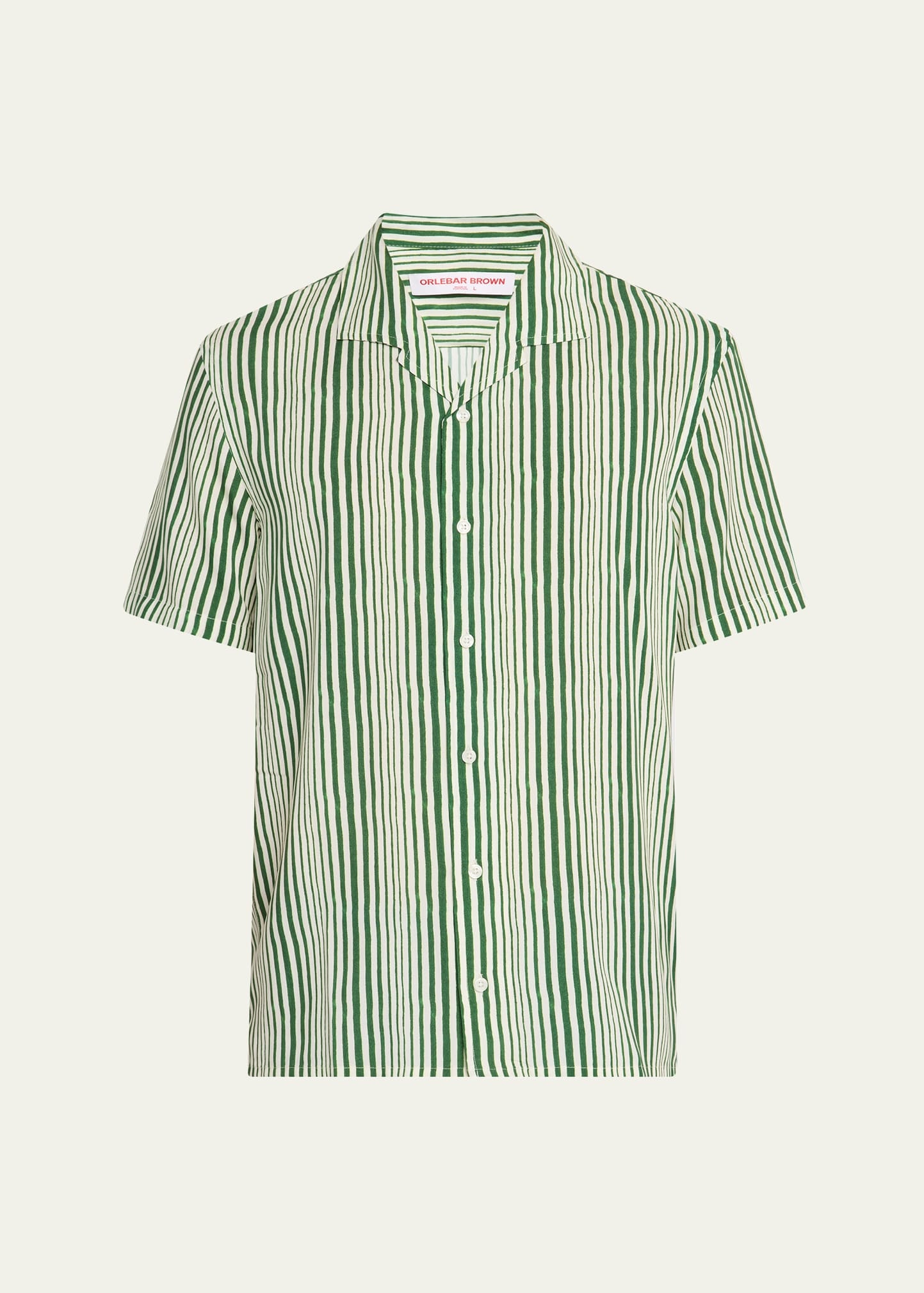 Men's Hibbert Lyocell Shore-Stripe Classic Fit Short-Sleeve Shirt - 1