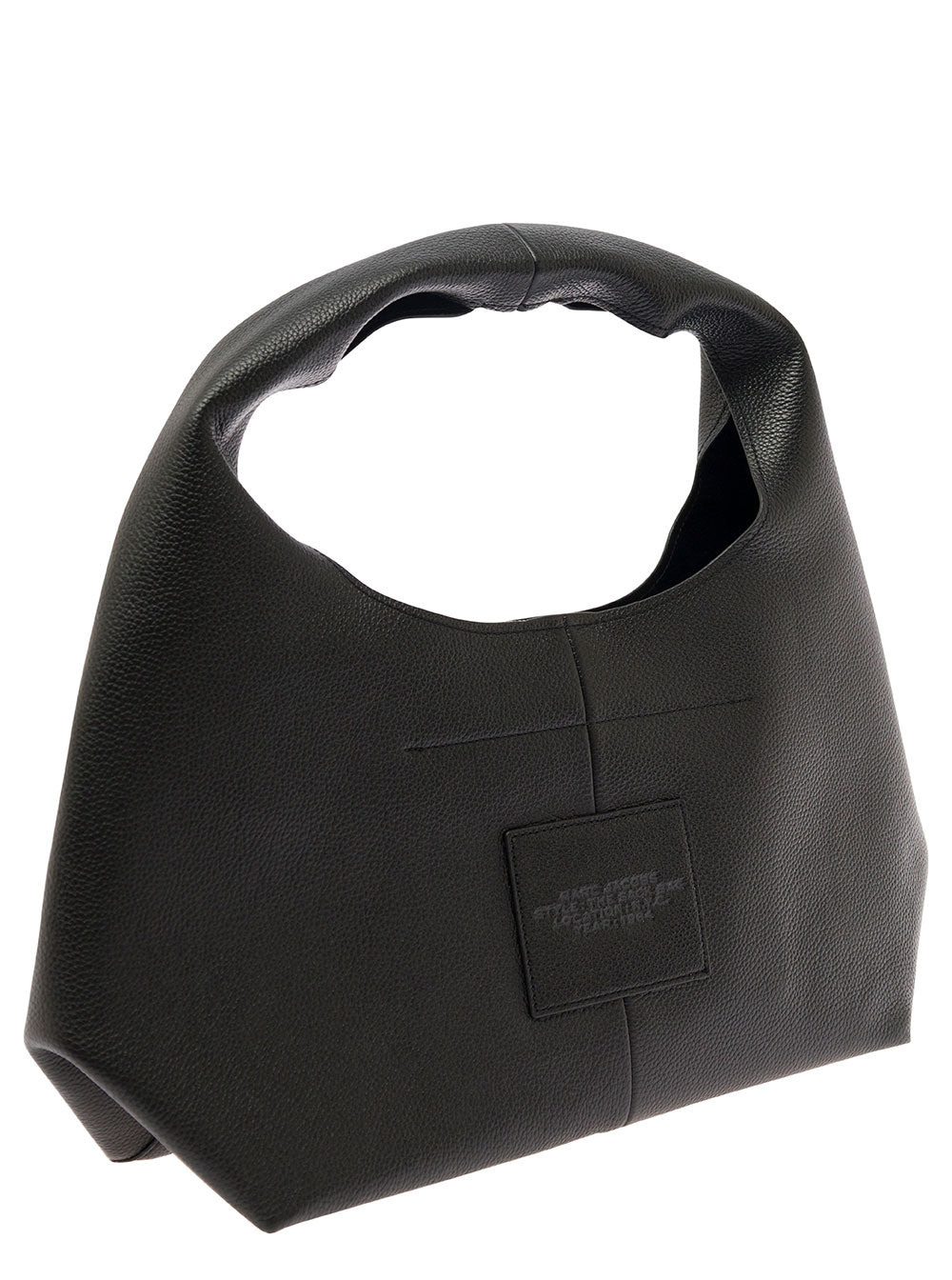 Marc Jacobs Women 'The Sack' Black Shoulder Bag With Embossed Logo In Hammered Leather Woman - 4