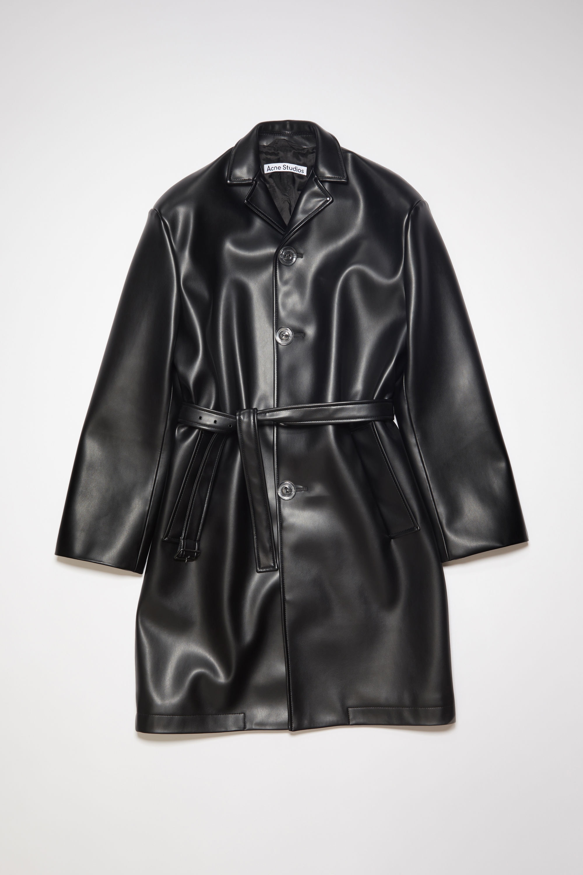 Belted coat - Black - 1