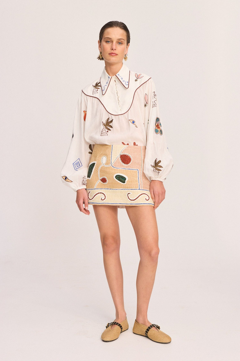 ALÉMAIS Velora Raffia Skirt outlook