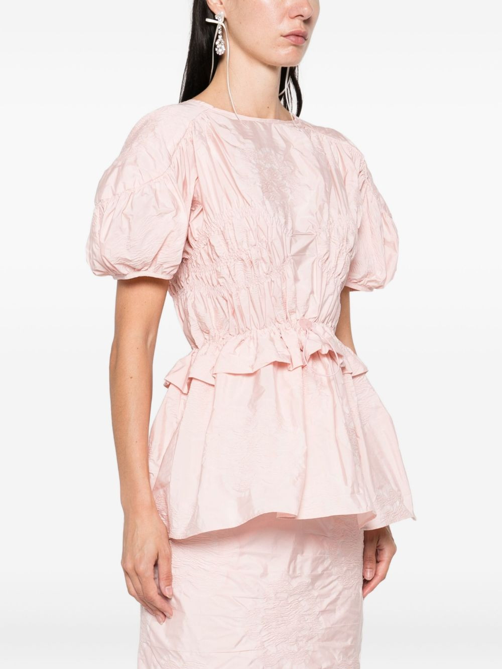 puff-sleeve ruffled top - 3
