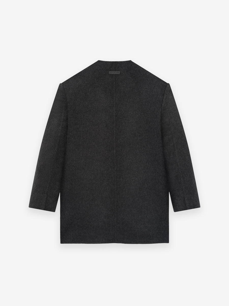 Brushed Wool Cashmere Lapelless Blazer - 2