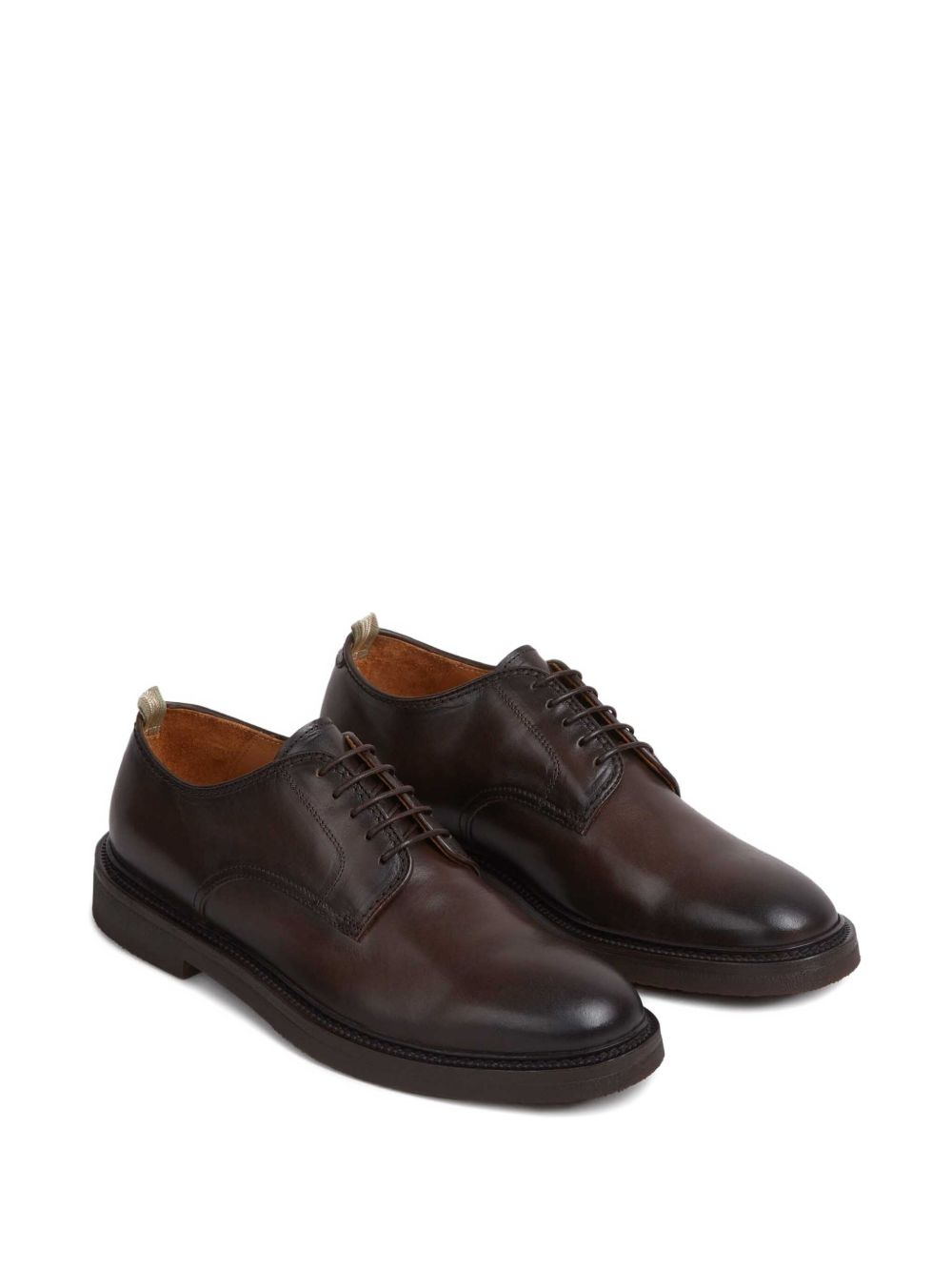 lace-up leather derby shoes - 2