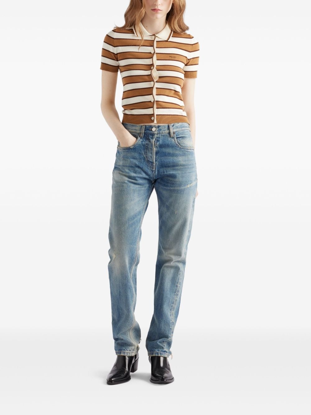 knitted polo top - 2
