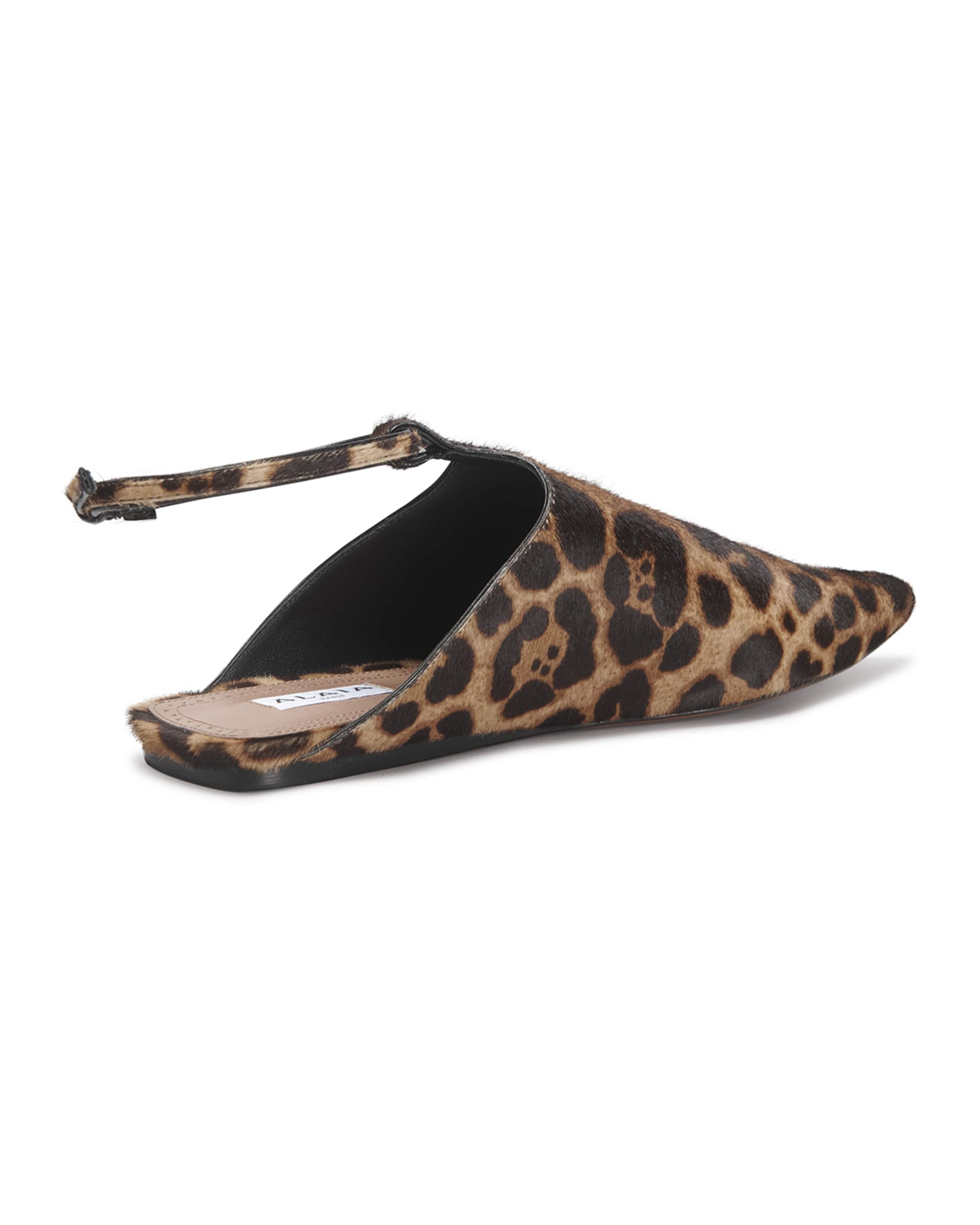 La Babouche Ankle-Strap Faux Fur Flats - 3
