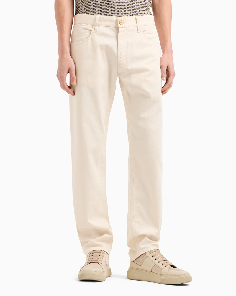 GIORGIO ARMANI STRETCH COTTON AND SILK, REGULAR-FIT, FIVE-POCKET TROUSERS outlook