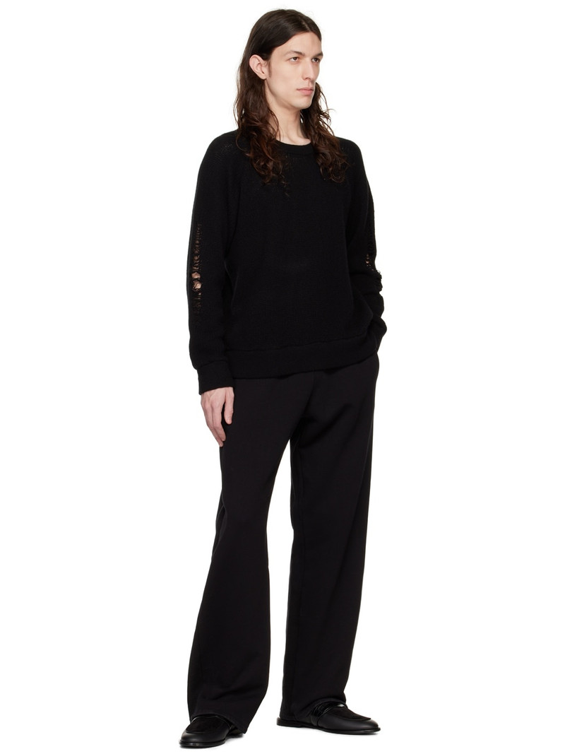 LES TIEN Black Distressed Sweater outlook