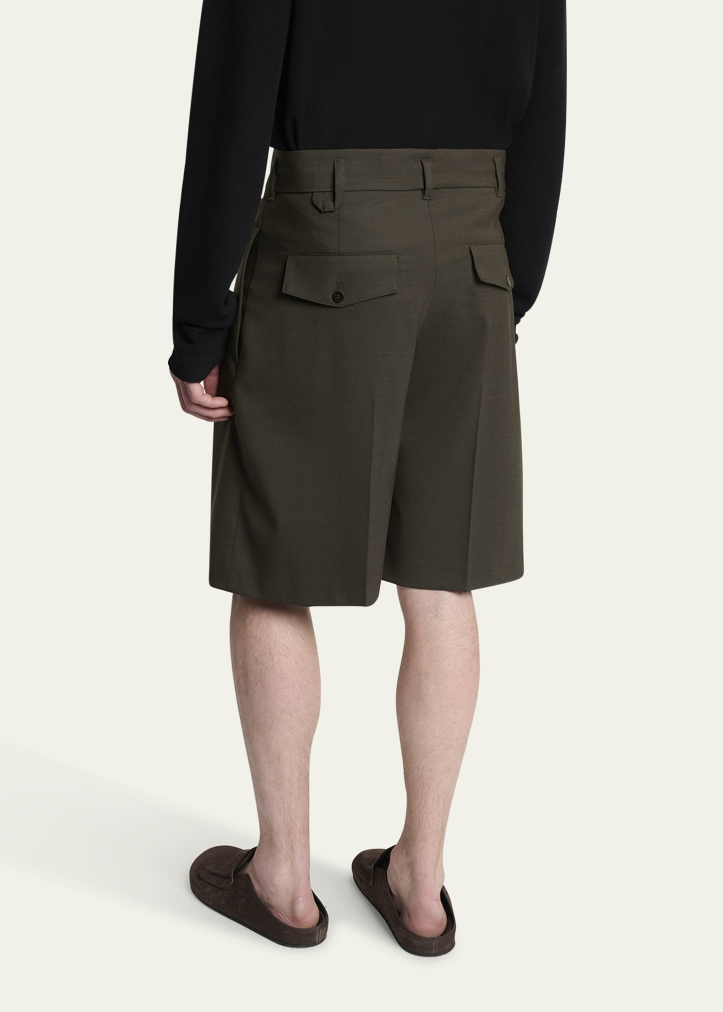 Men's Relaxed Single-Pleated Shorts - 3