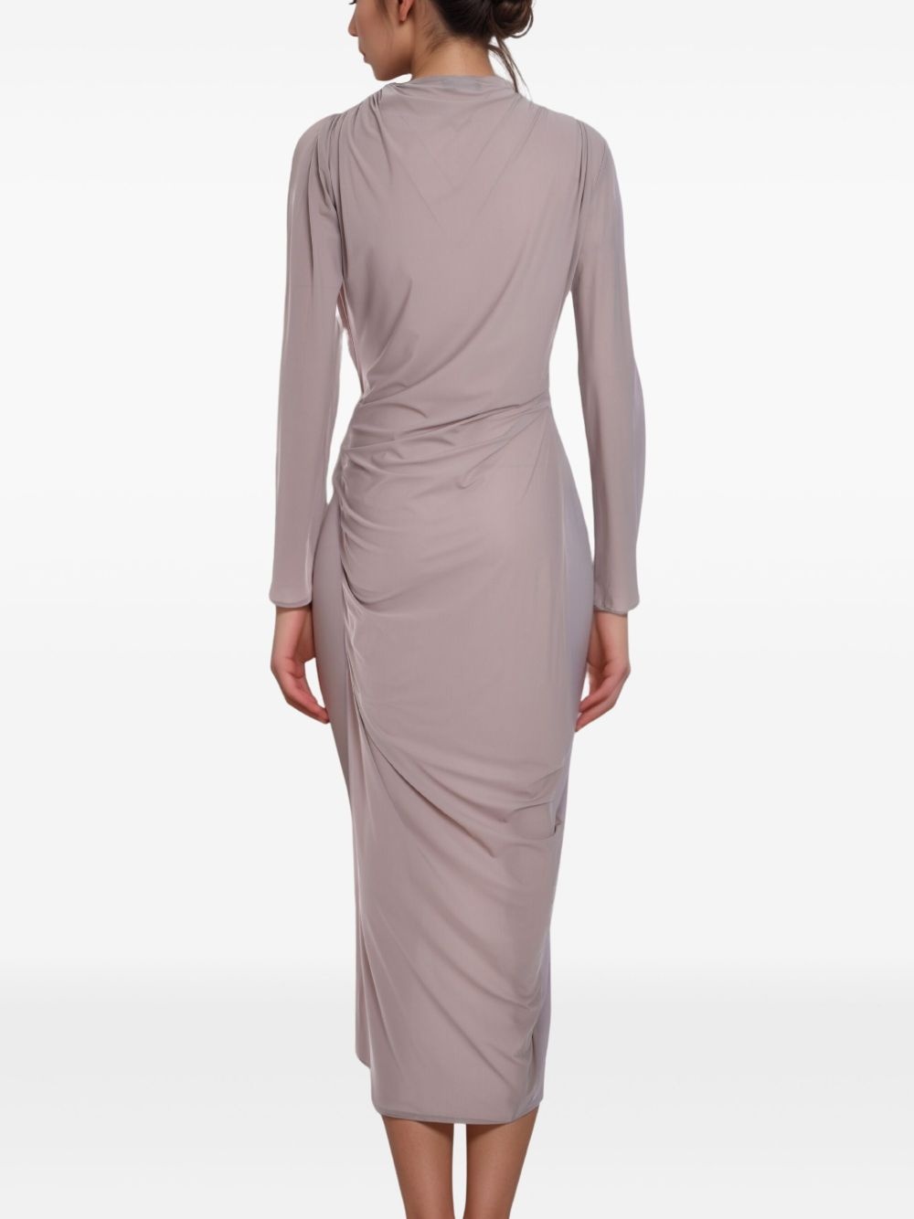 V-neck draped maxi dress - 3