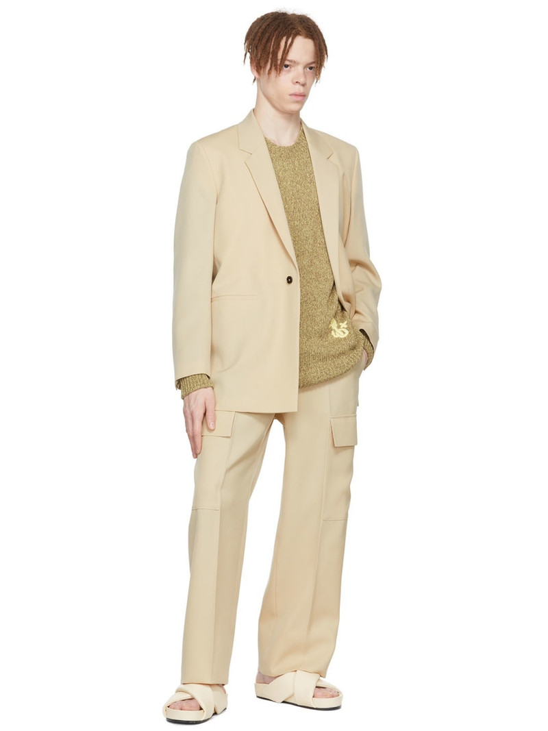 Jil Sander SSENSE Exclusive Beige Wool Blazer outlook