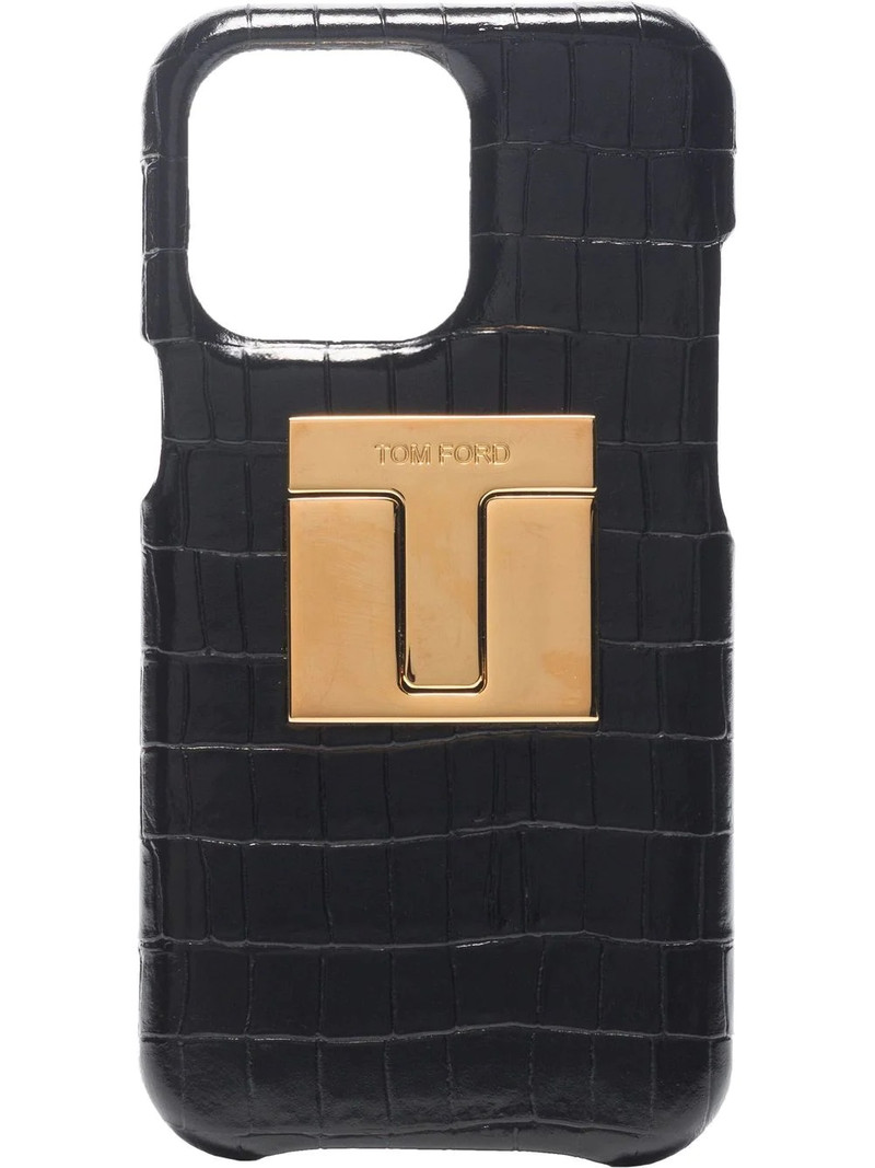 crocodile-embossed leather iPhone 12 case 1