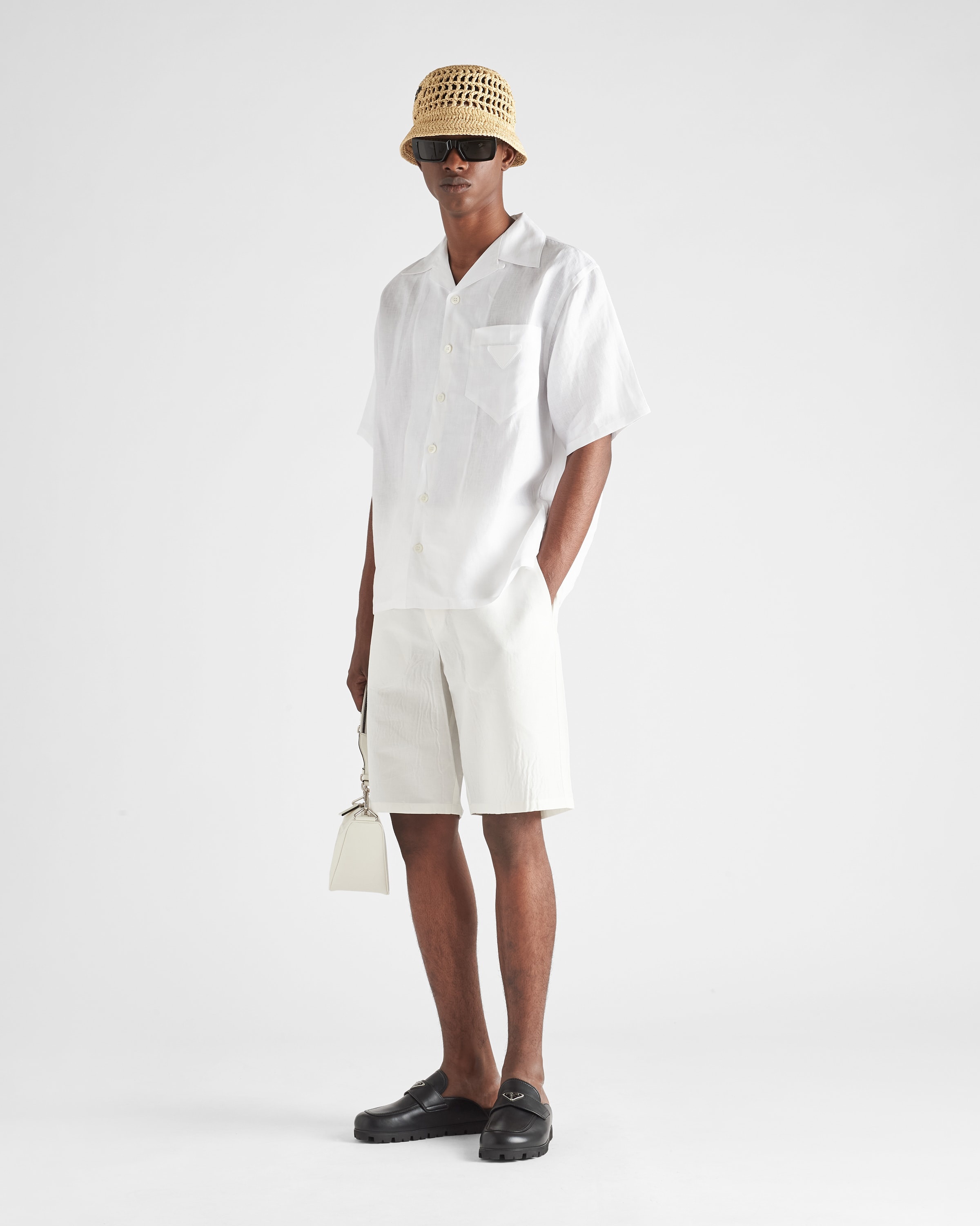 Linen-blend Bermuda shorts - 2