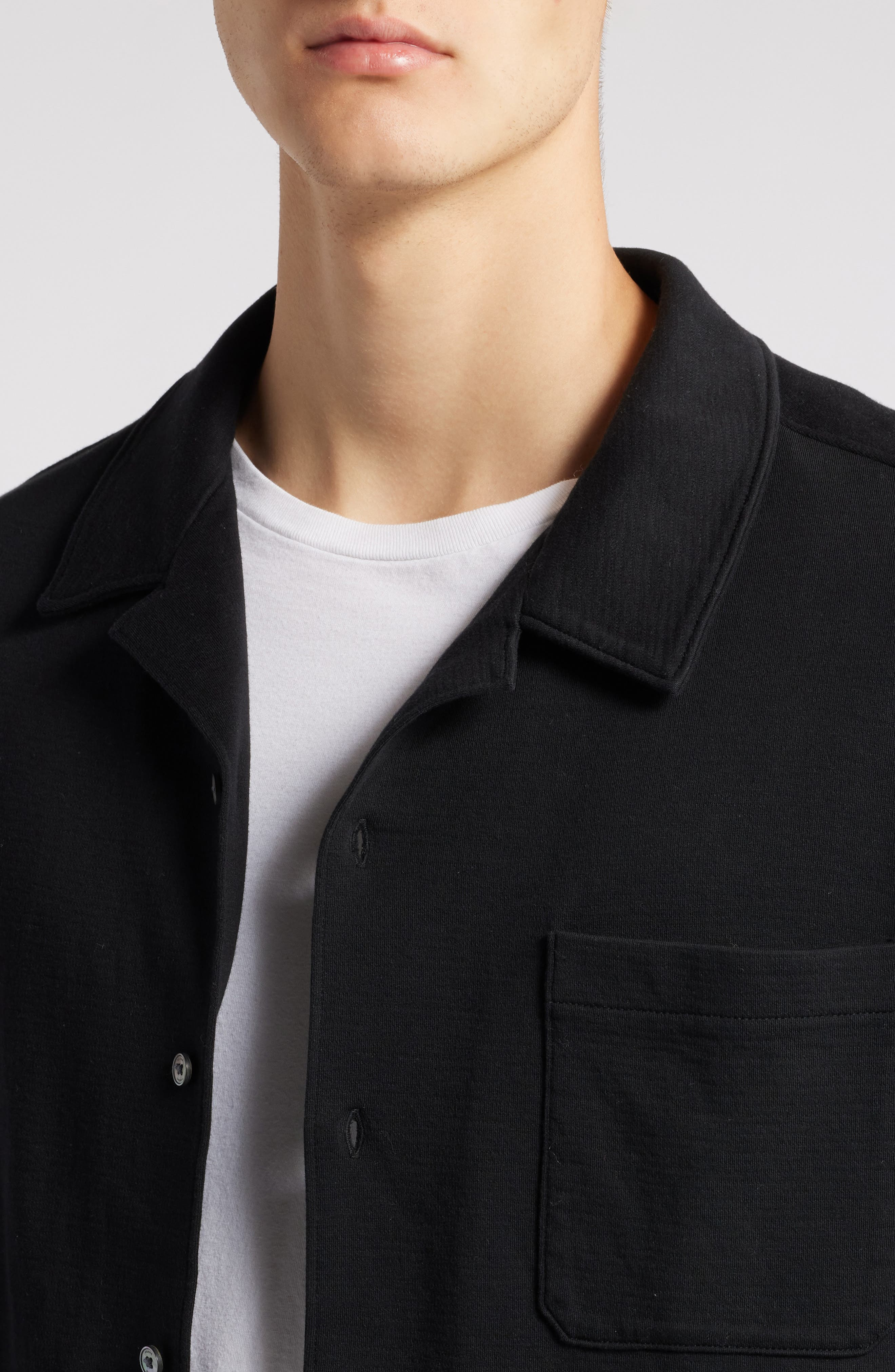 FRAME Long Sleeve Duo Fold Relaxed Shirt in Black at Nordstrom - 4
