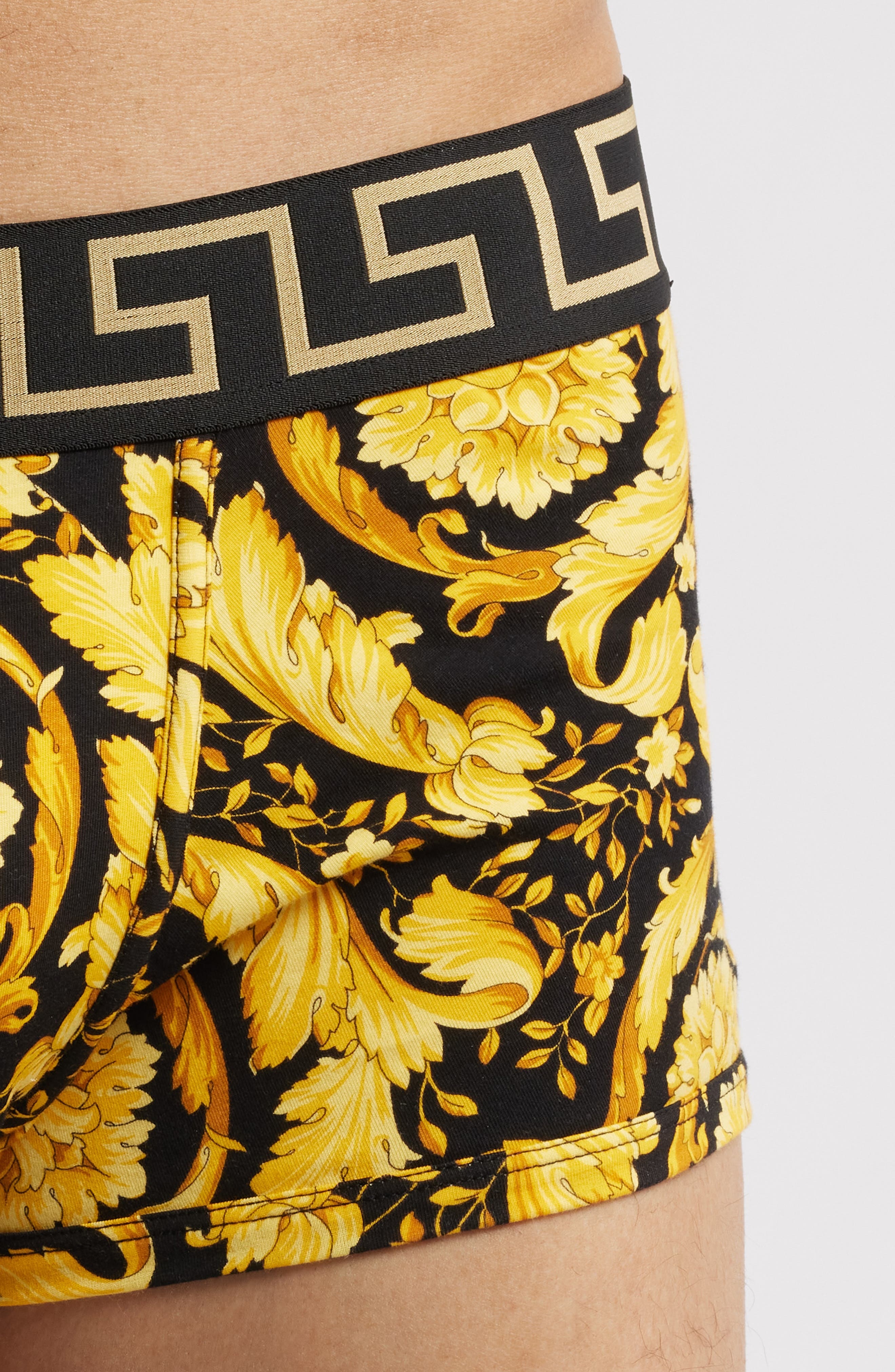 Versace Barocco Stretch Cotton Trunks in Black Print at Nordstrom - 4