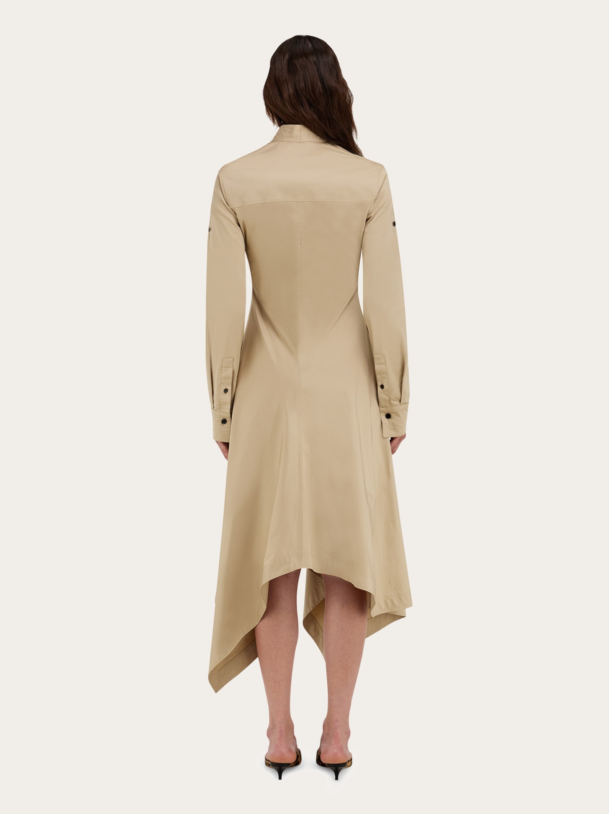 Shirt dress with handkerchief hem - 4