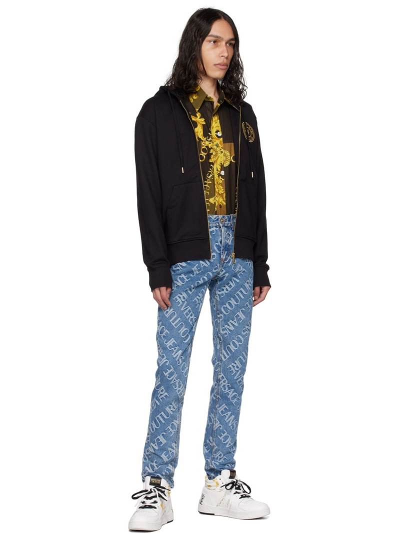 Blue Piece Number Jeans 4