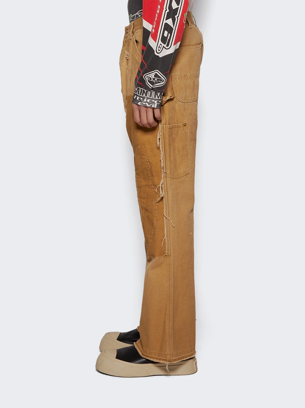 Double Knee Trousers Beige - 4