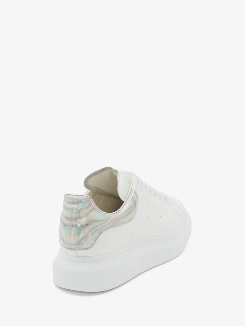 Alexander McQueen Oversized Sneaker in White/silver outlook