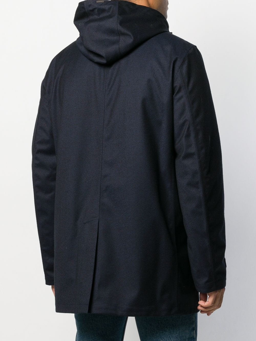 hooded concealed placket coat - 4