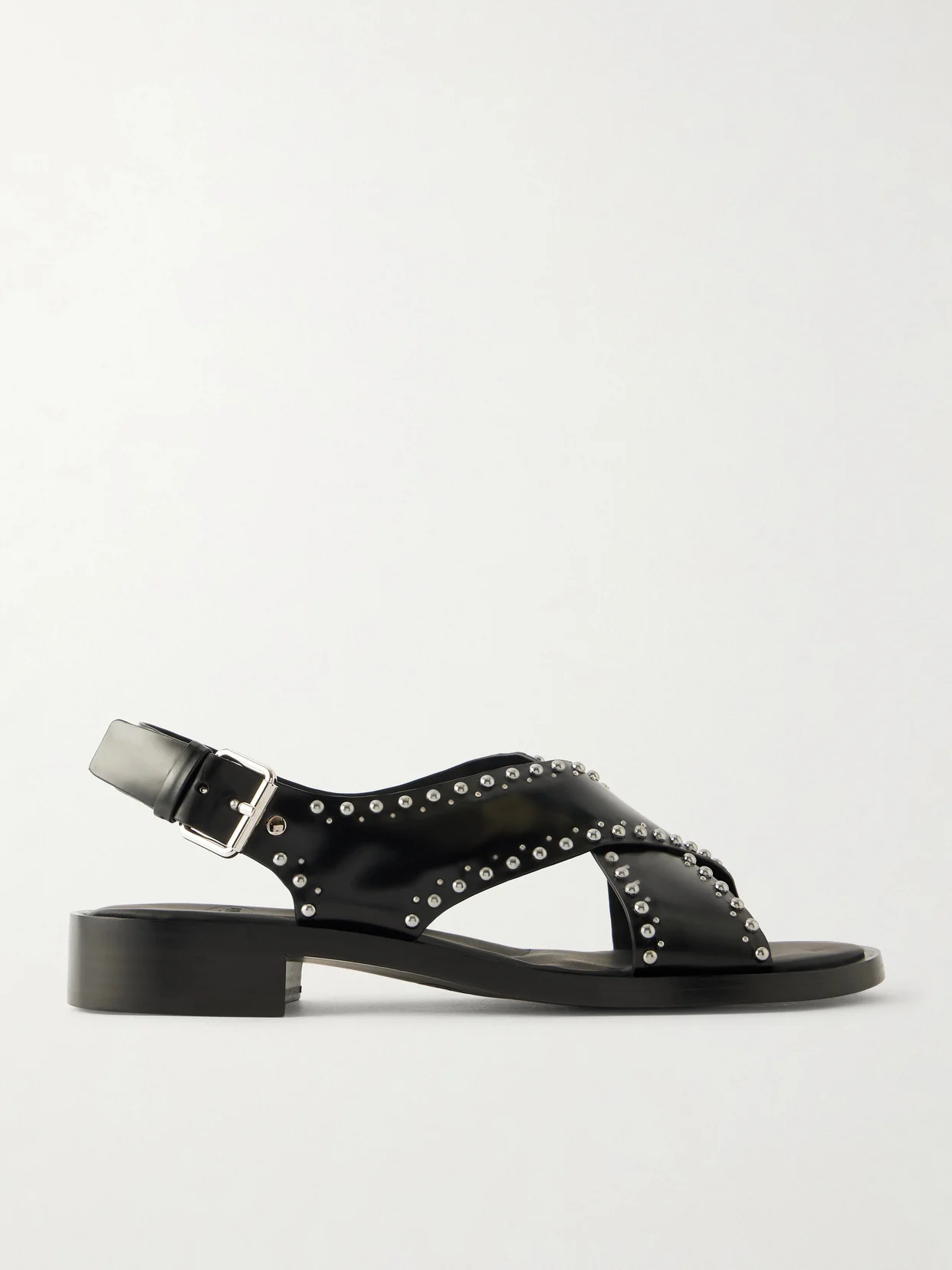 Remi Studded Woven Leather Sandals - 1