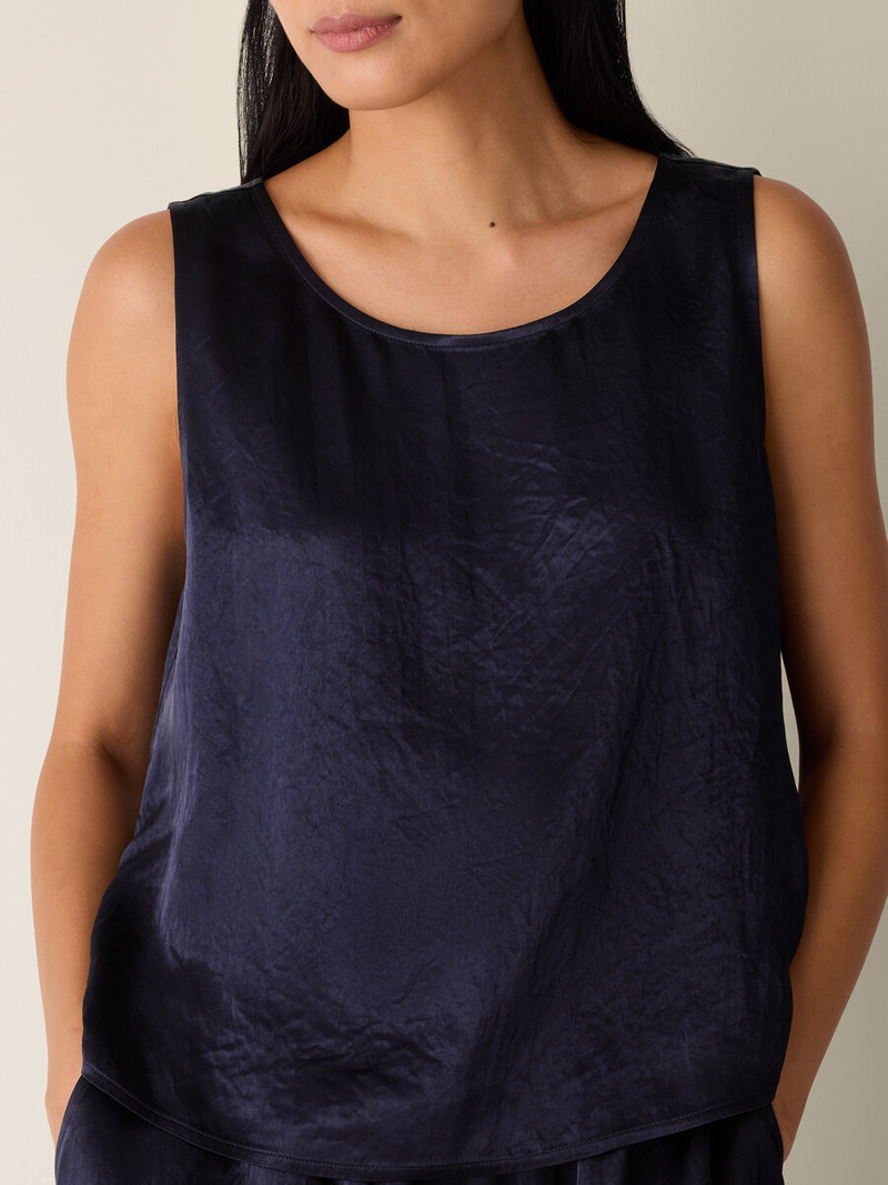 Textured Satin Ballet Neck Tank 5