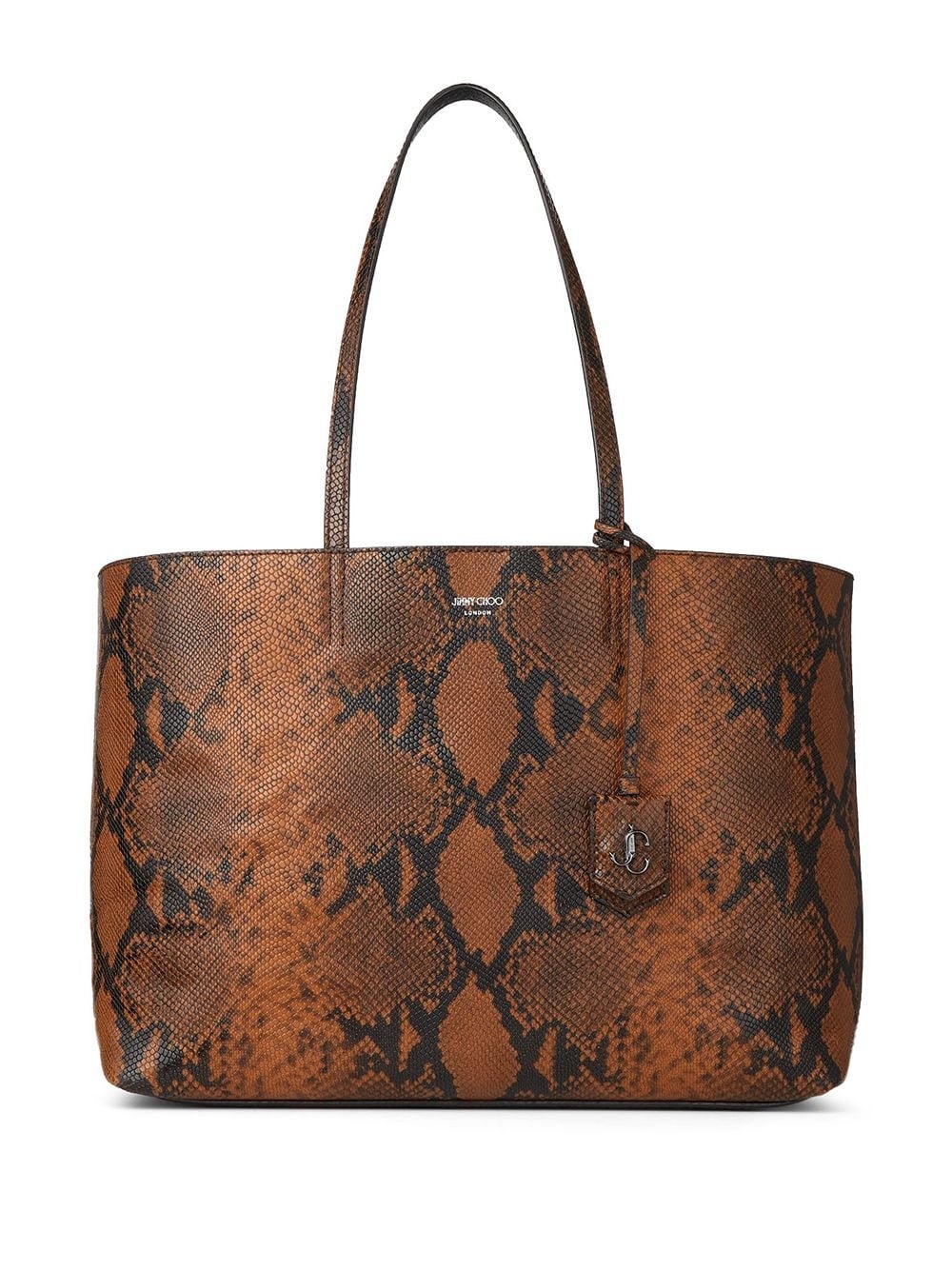 snakeskin effect tote bag - 1