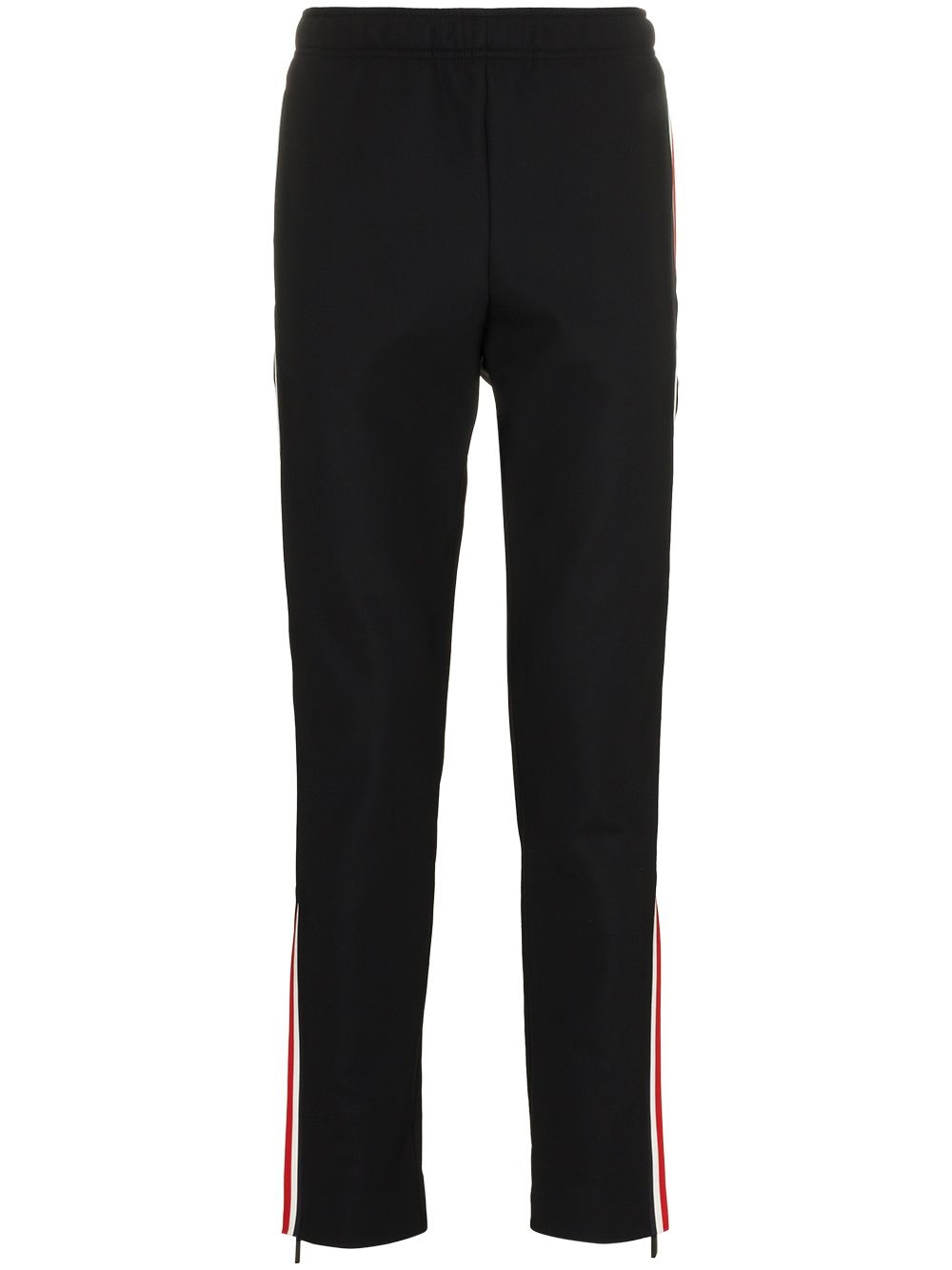 zipped hem stripe trousers - 1