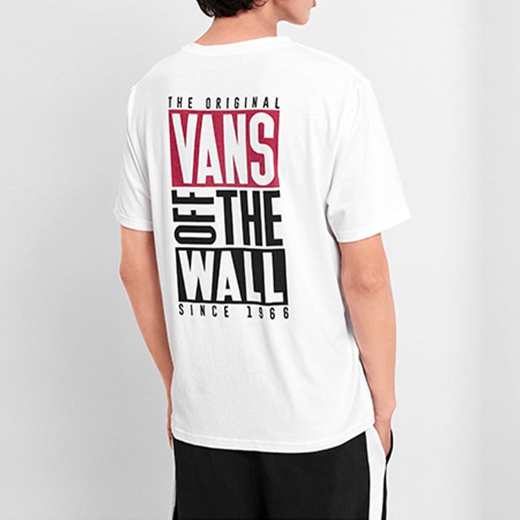 Vans Alphabet Printing Short Sleeve Couple Style White VN0A4MM5WHT - 6